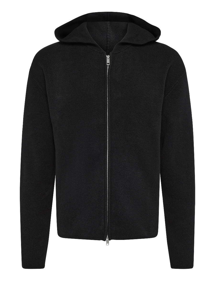 Weekday - Knitted Zip-through hoodie - hoodies - black - 0