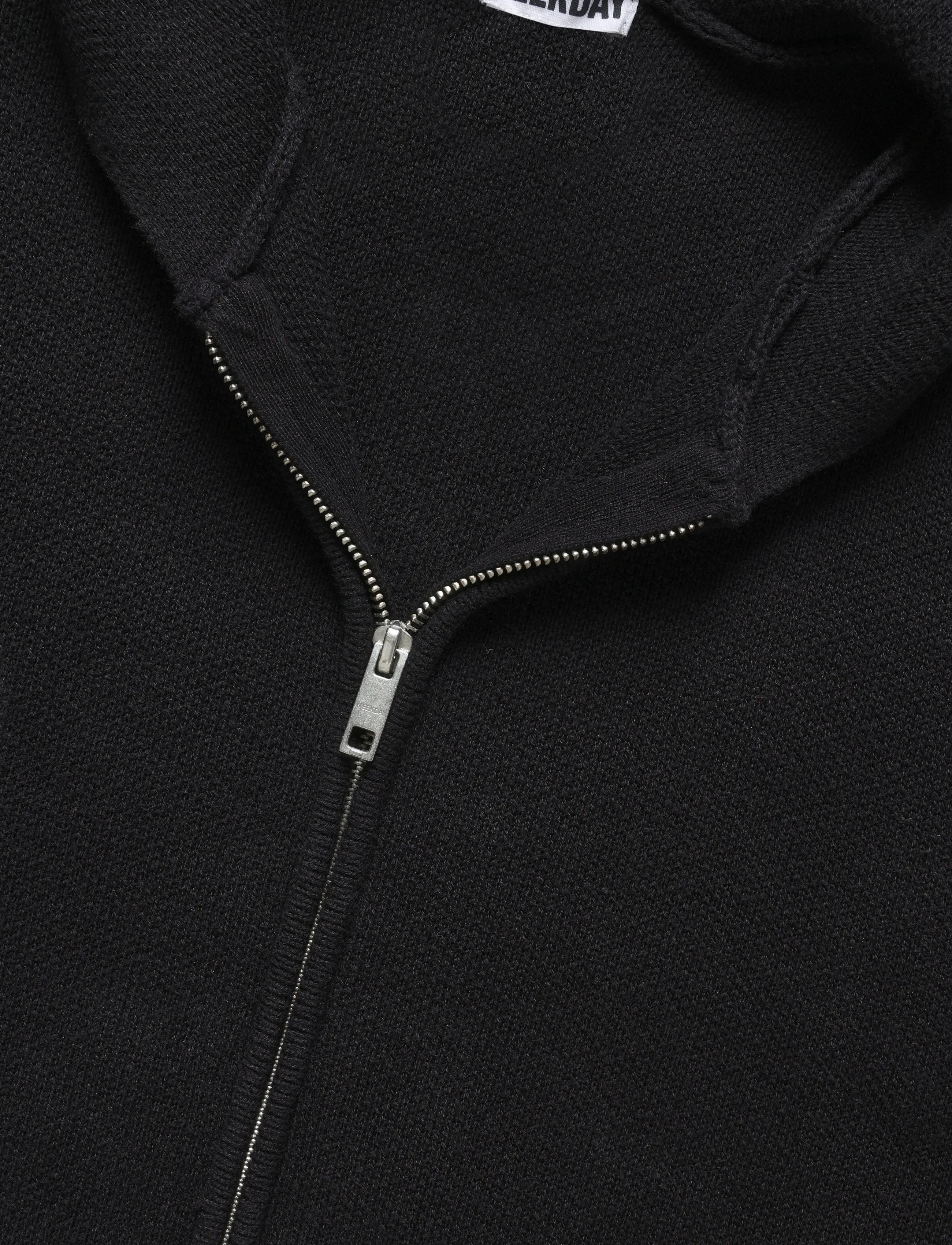 Weekday - Knitted Zip-through hoodie - hoodies - black - 2