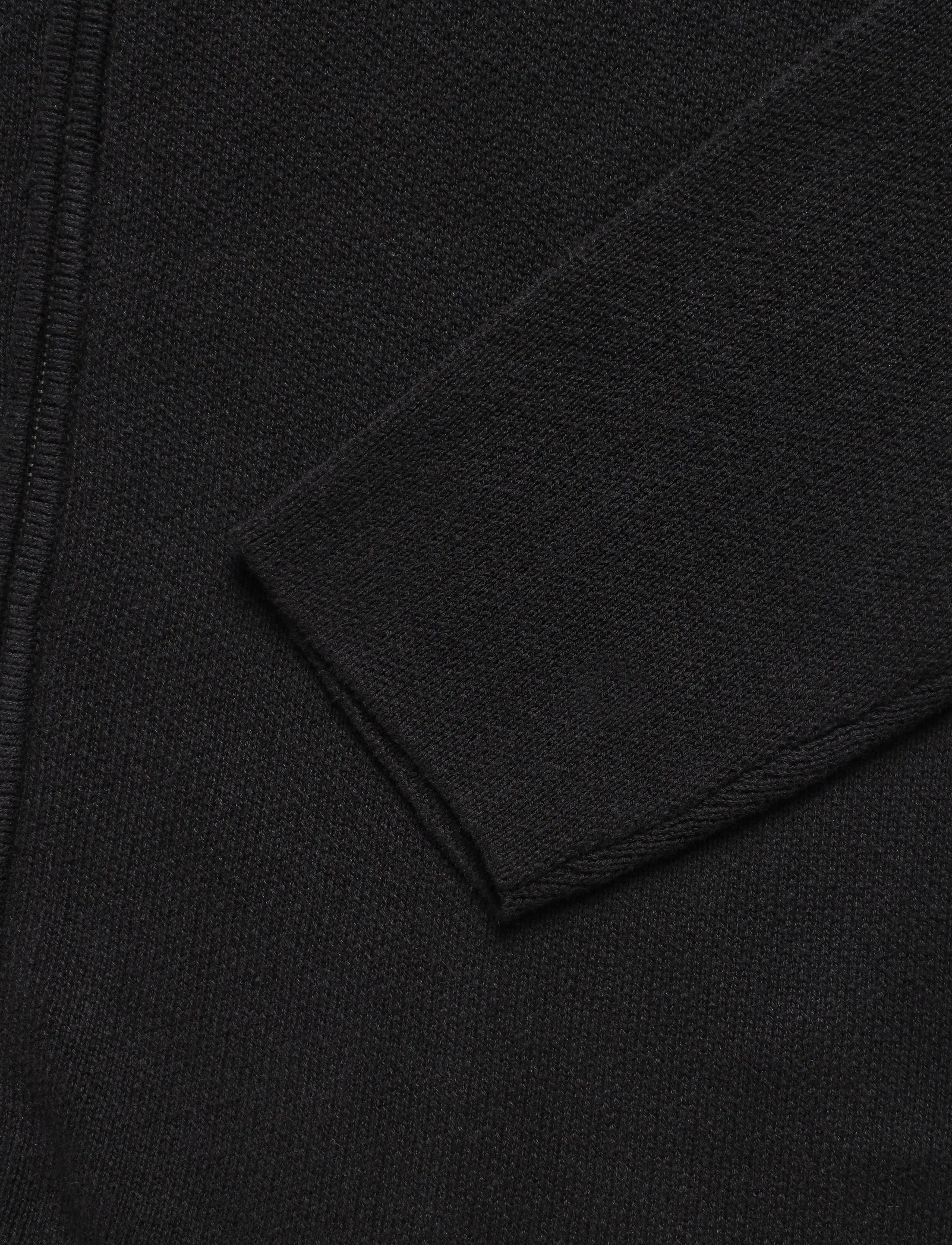Weekday - Knitted Zip-through hoodie - hoodies - black - 3