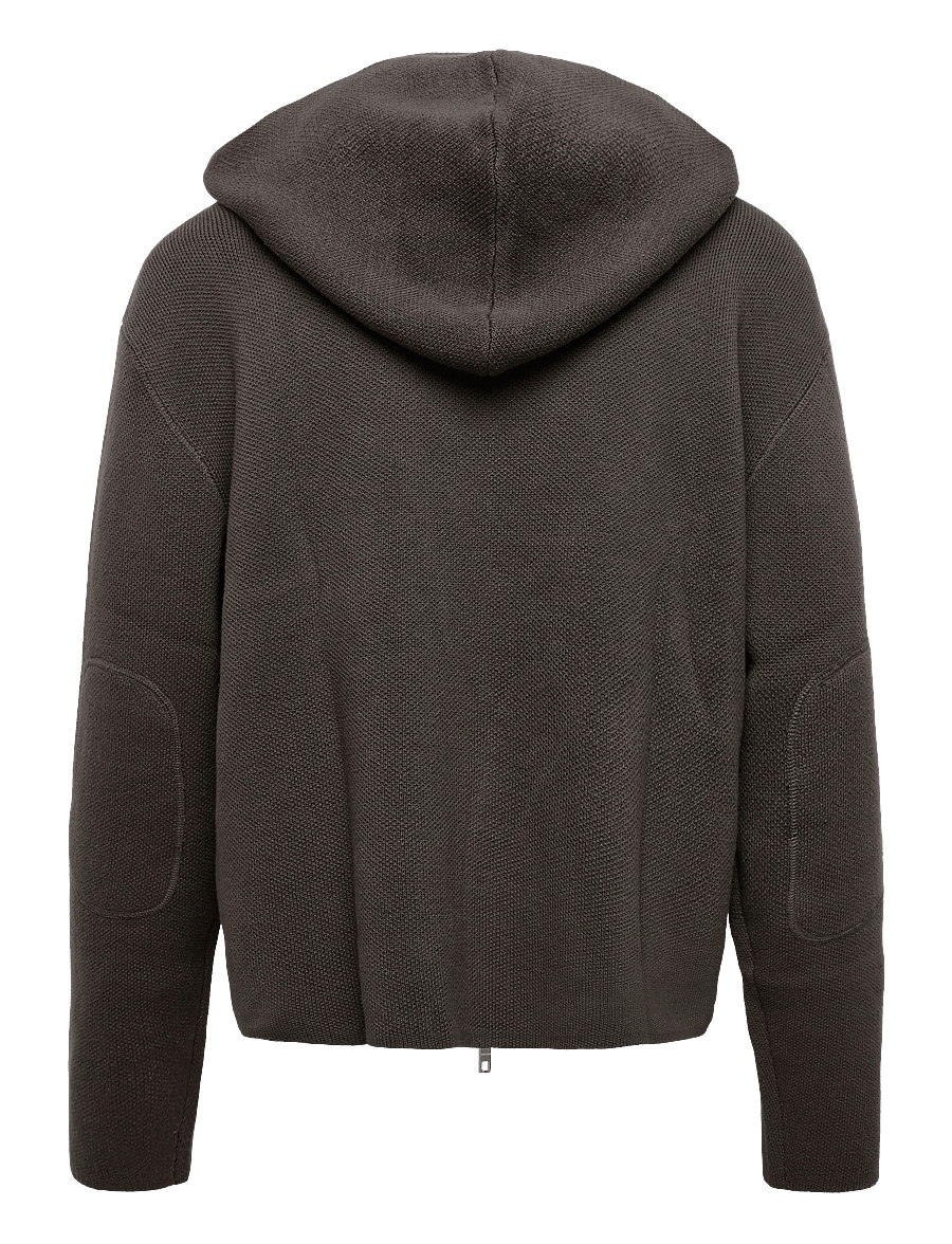 Weekday - Knitted Zip-through hoodie - kapuzenpullover - dark mole - 1