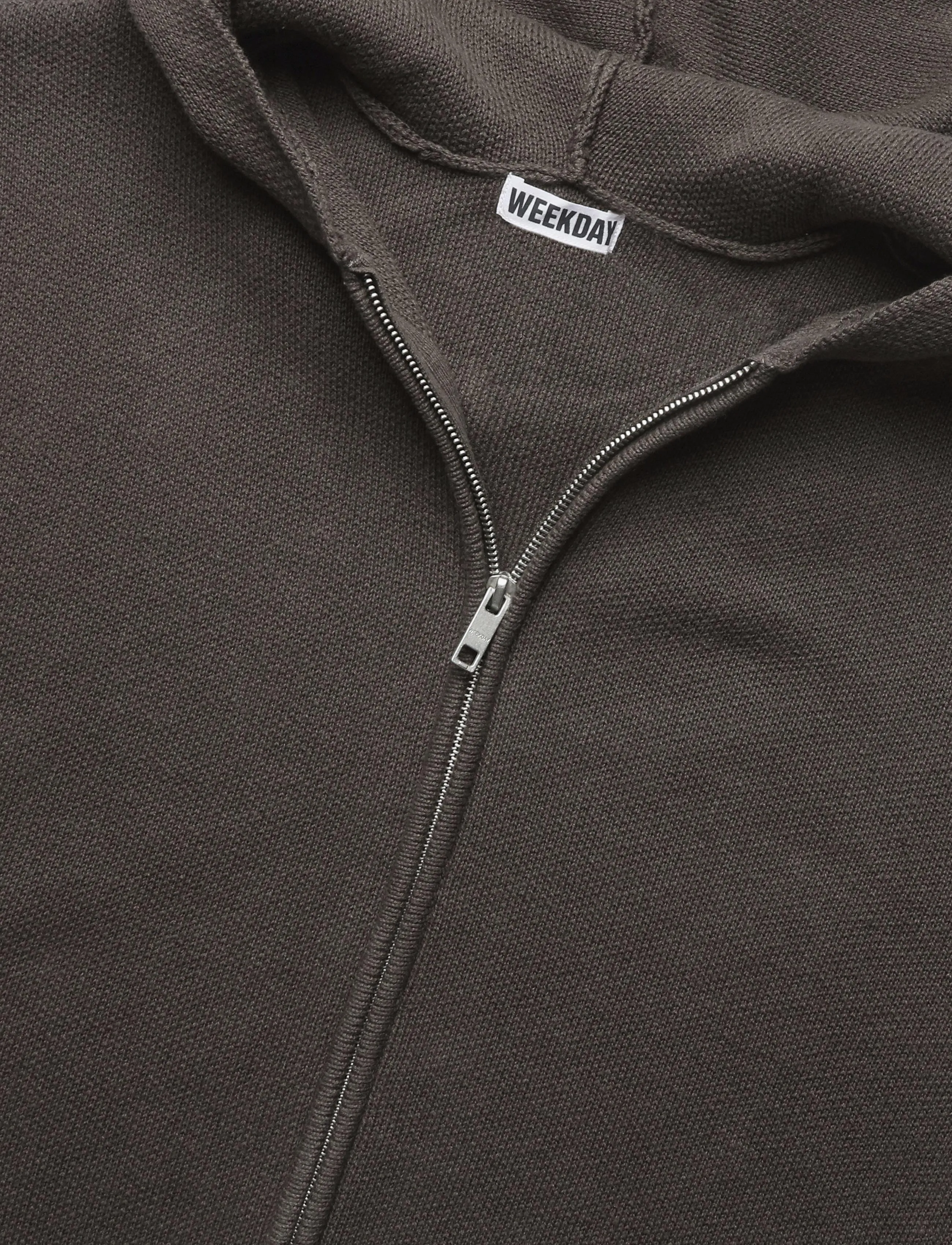 Weekday - Knitted Zip-through hoodie - kapuzenpullover - dark mole - 2