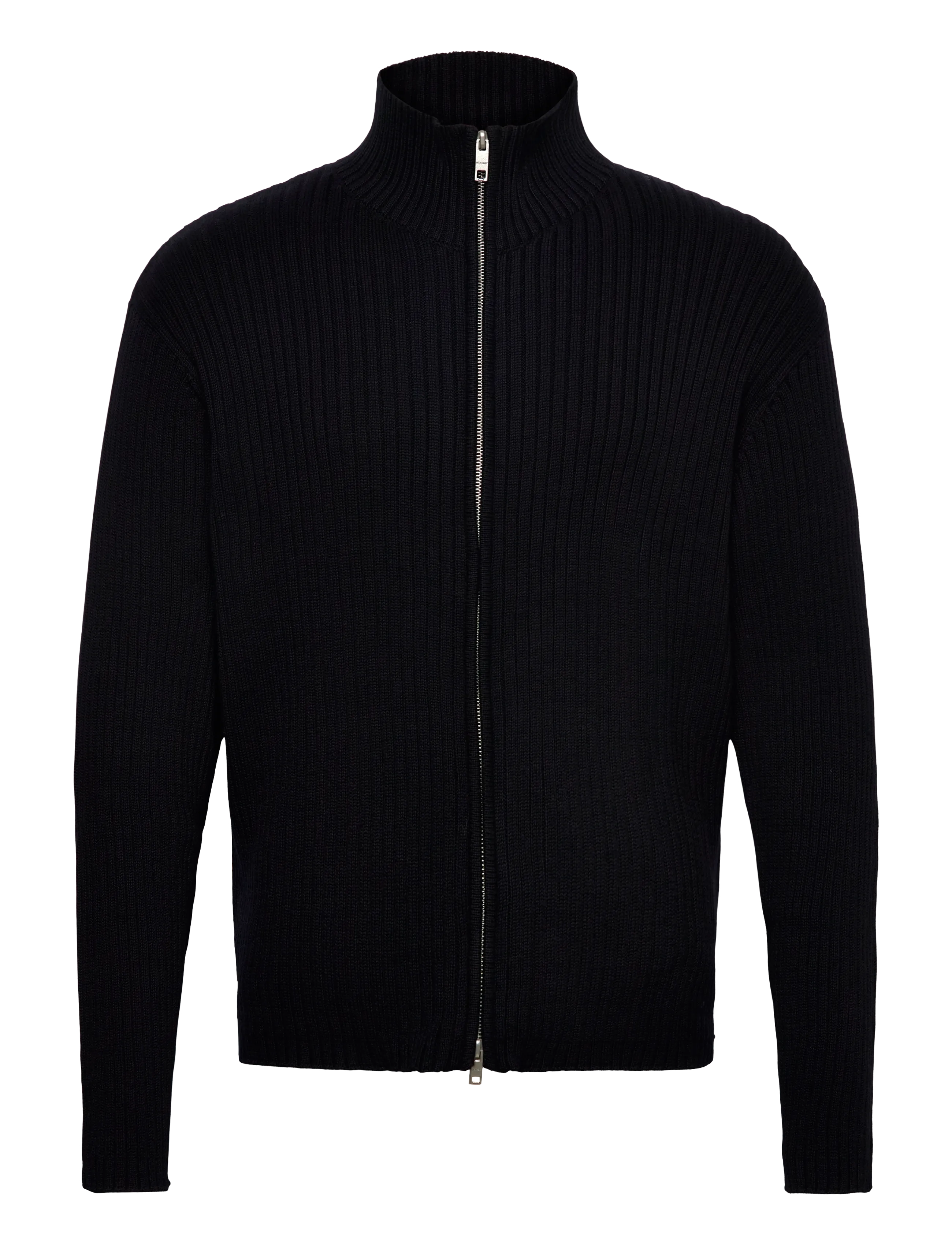 Weekday Relaxed Knitted Zip Cardigan - Kollektionen - BLACK / black