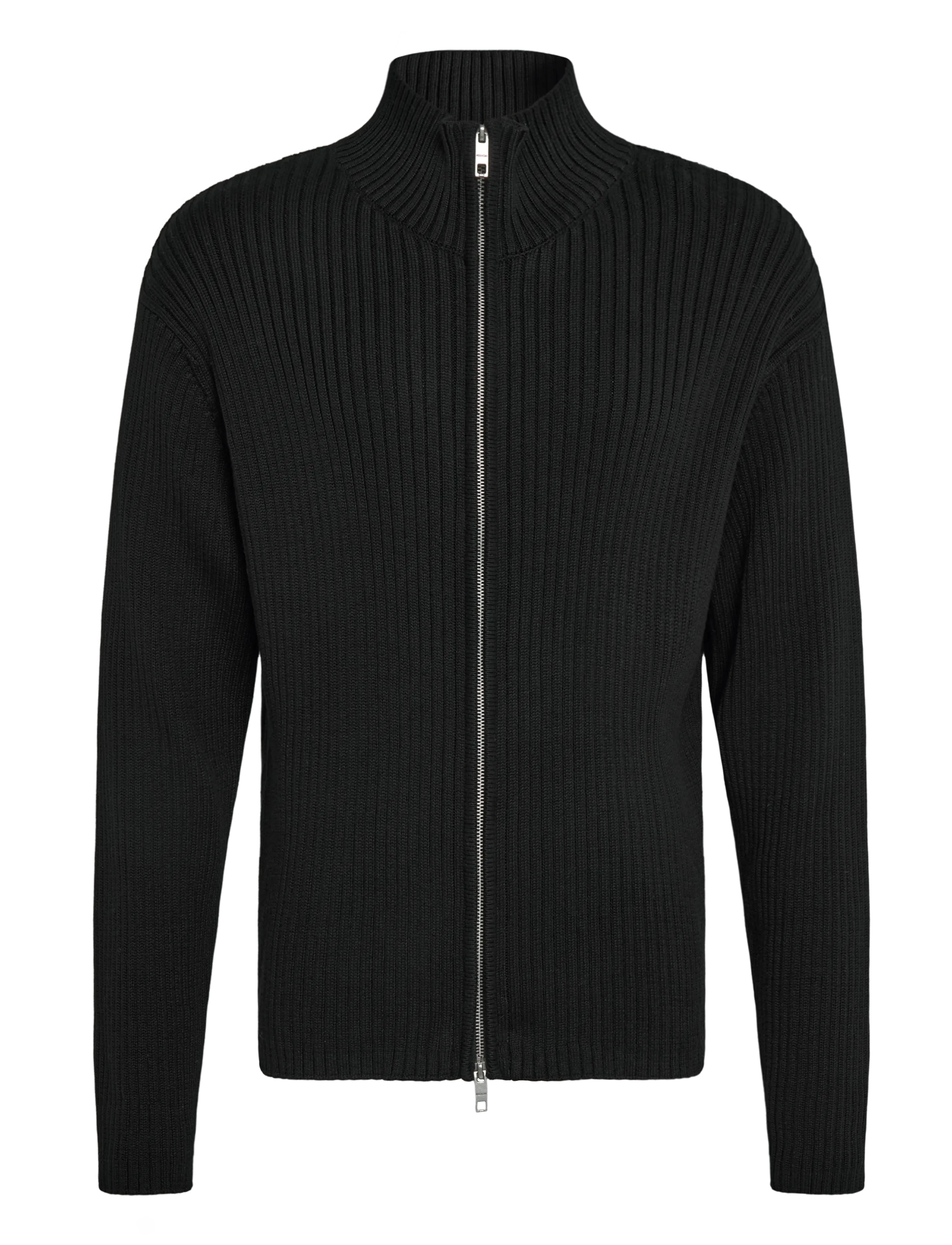 Weekday Relaxed Knitted Zip Cardigan - Kläder - BLACK / black