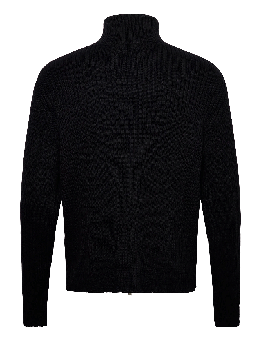 Weekday - Relaxed Knitted Zip Cardigan - pullover mit durchgehendem reißverschluss - black - 1