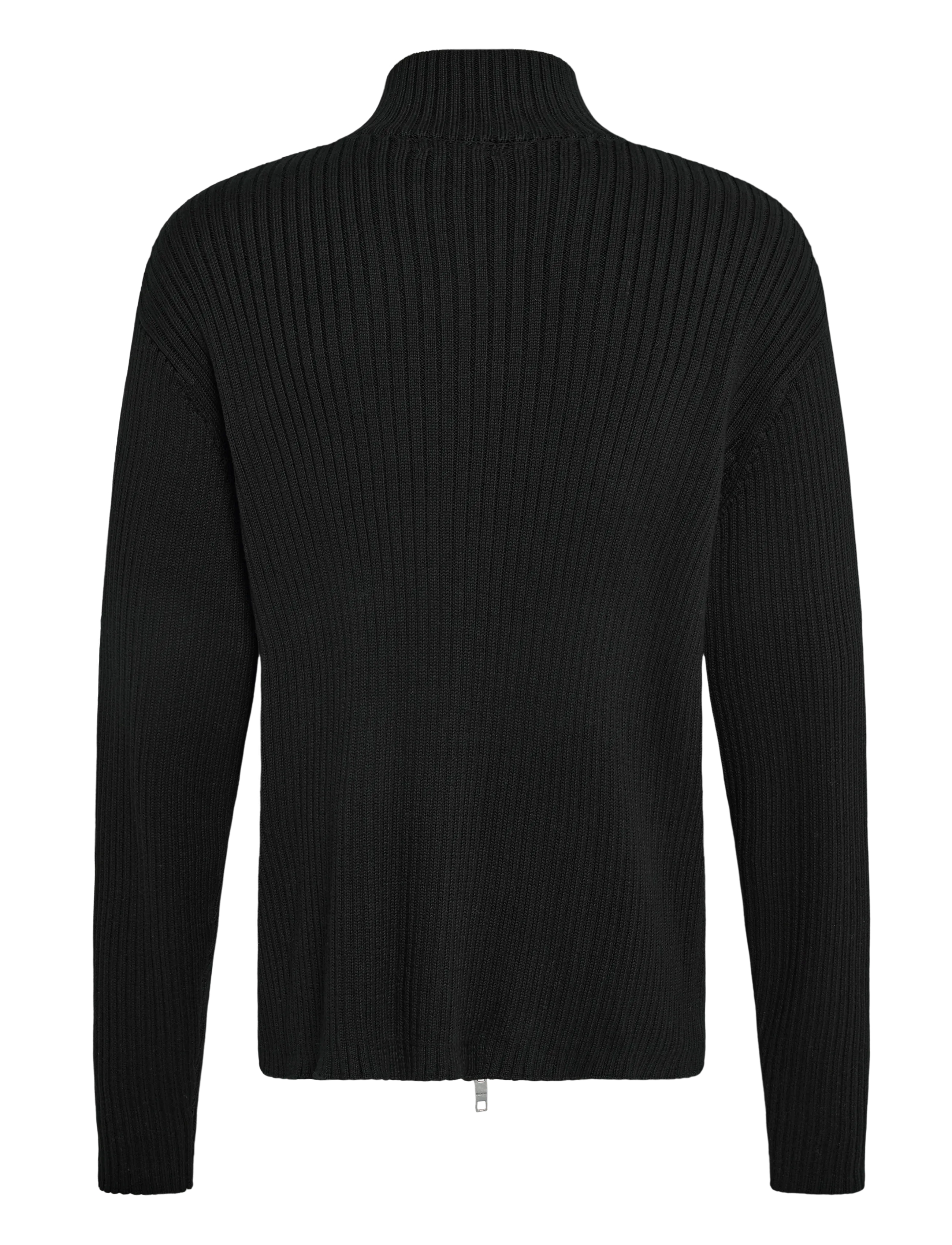 Weekday - Relaxed Knitted Zip Cardigan - full zip tröjor - black - 1