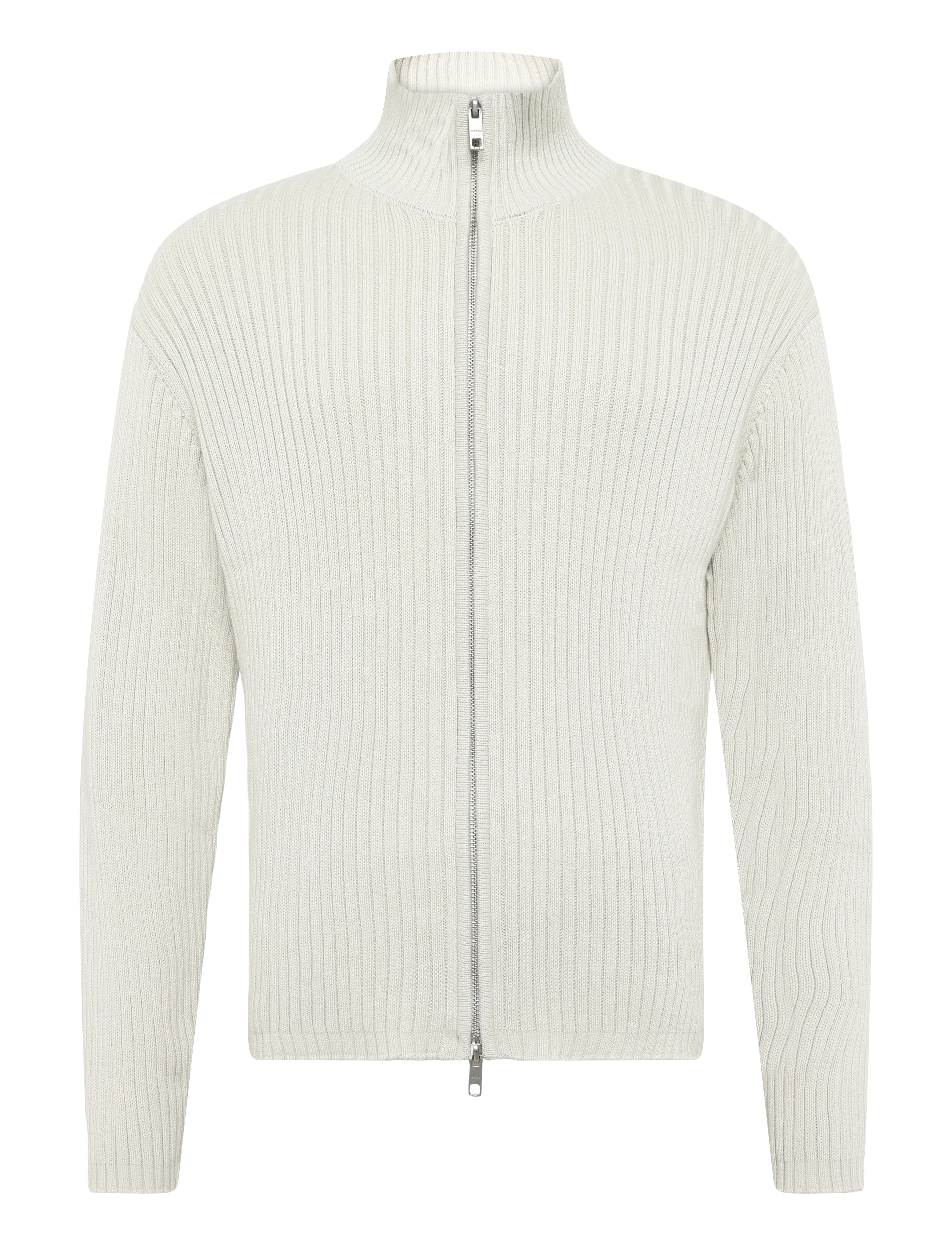 Weekday Relaxed Knitted Zip Cardigan - Tøj - DUSTY MOLE / cream