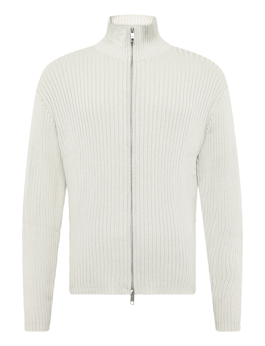 Weekday - Relaxed Knitted Zip Cardigan - renndar peysur - dusty mole - 0