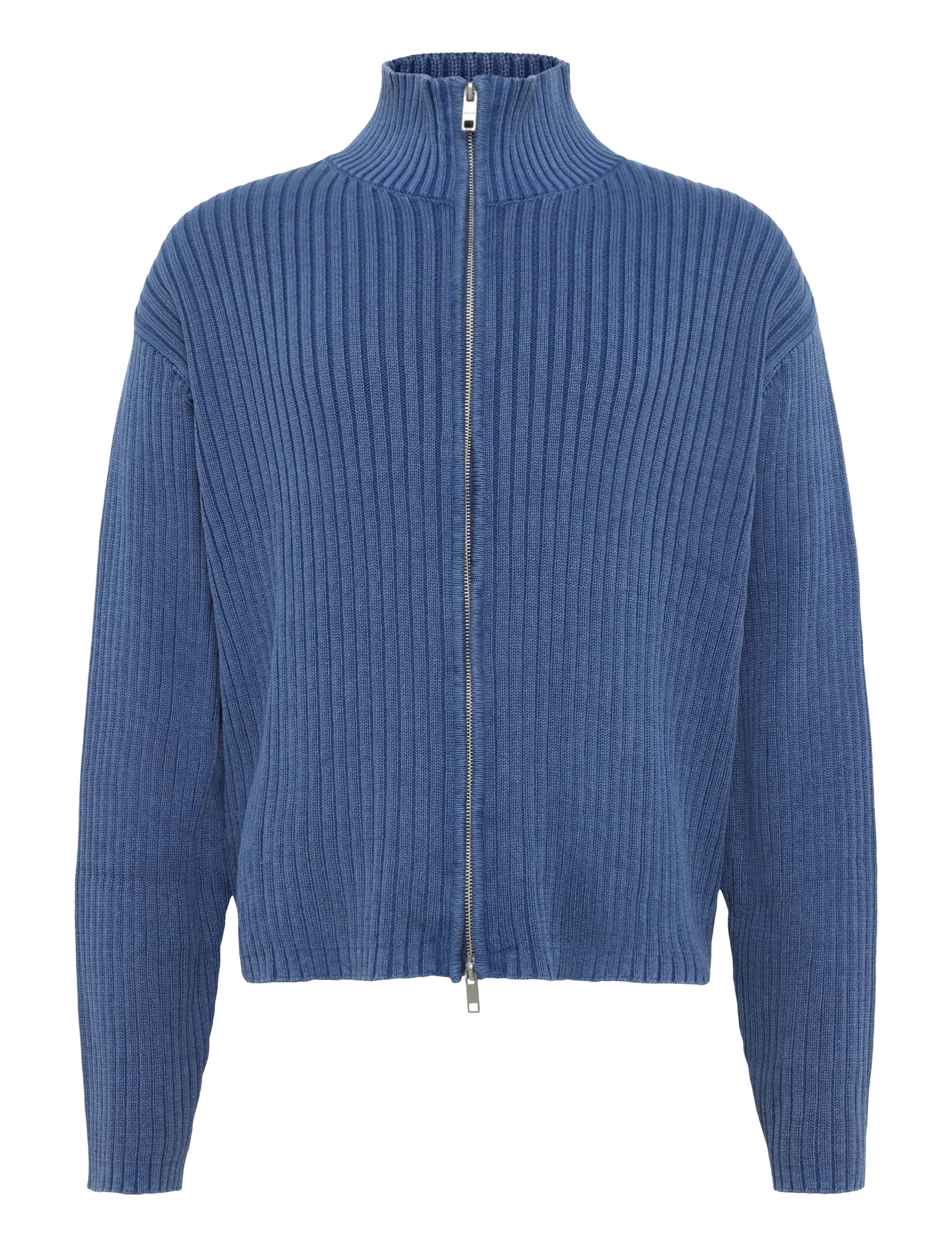 Weekday Relaxed Knitted Zip Cardigan - Stickat - NAVY WASH / navy