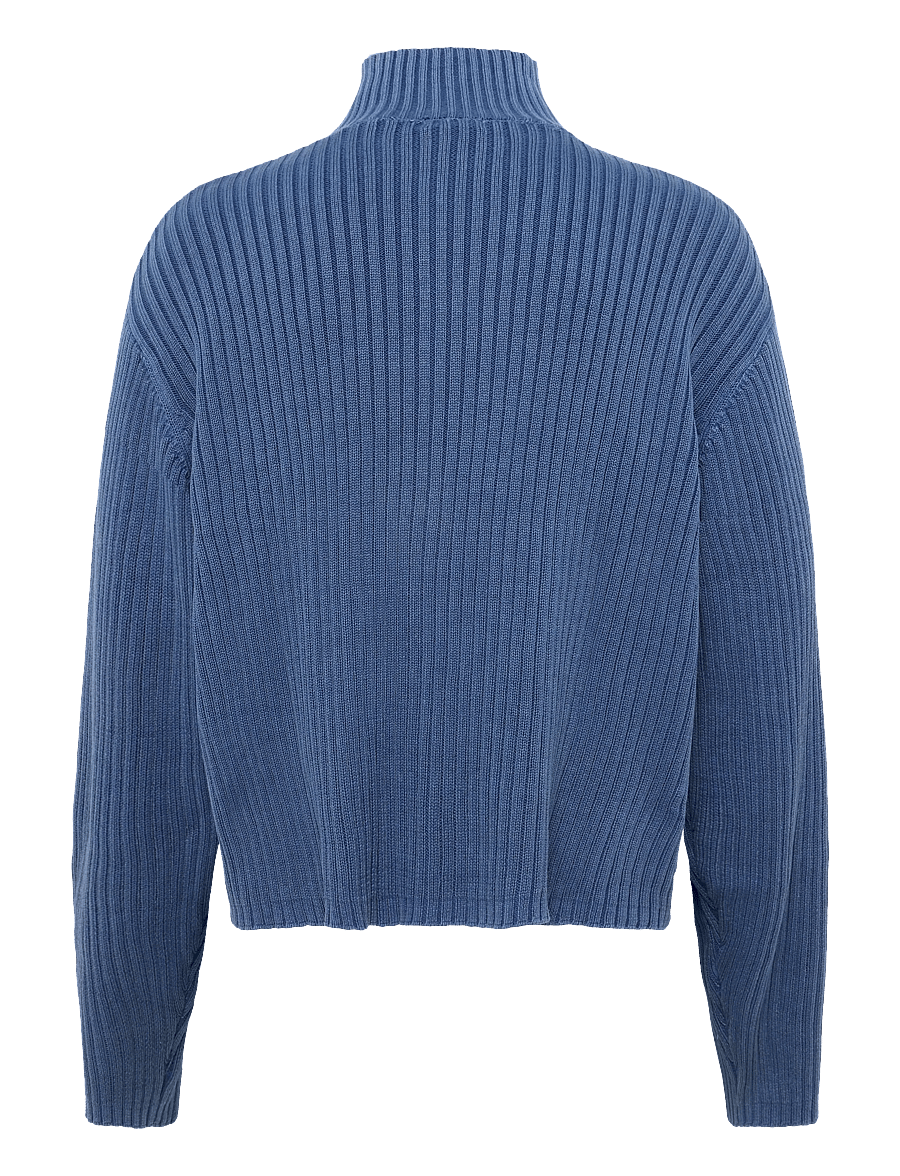 Weekday - Relaxed Knitted Zip Cardigan - full zip jumpers - navy wash - 1