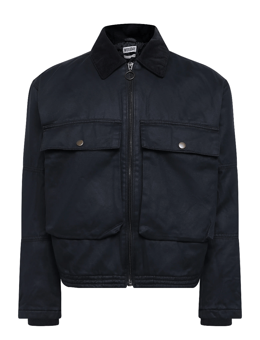 Weekday - Transitional drawstring jacket - efterårsjakker - black wash - 0