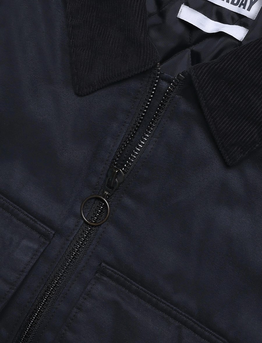 Weekday - Transitional drawstring jacket - efterårsjakker - black wash - 2