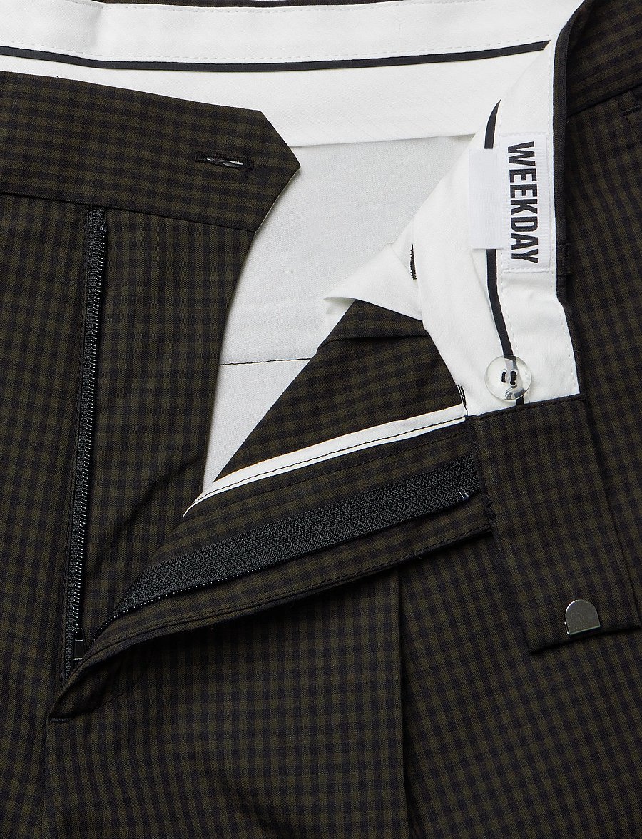 Weekday - Felix Cocoon Chino Trousers - chinos - brown check - 3