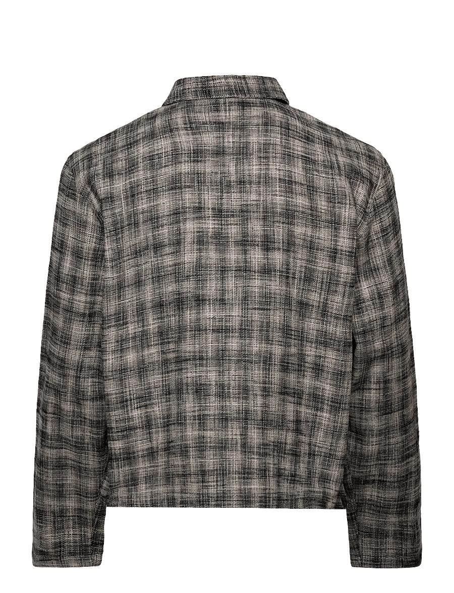 Weekday - Adde Zip Slub Shirt - Überhemden - black - 1