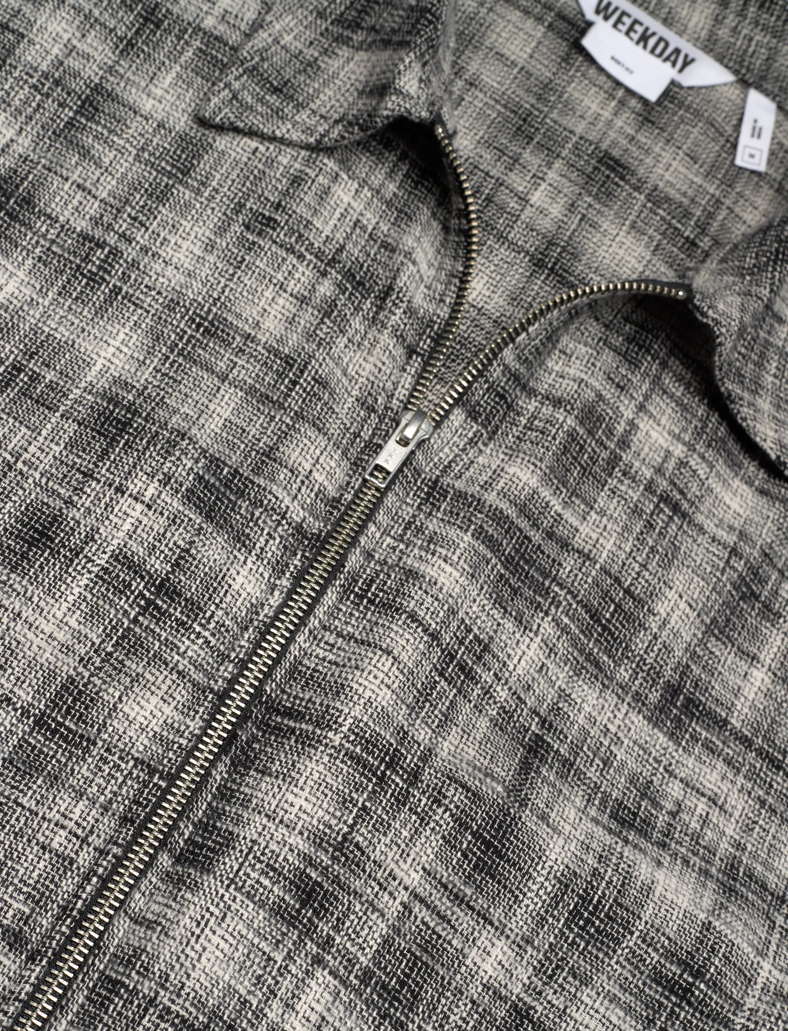 Weekday - Adde Zip Slub Shirt - Überhemden - black - 2