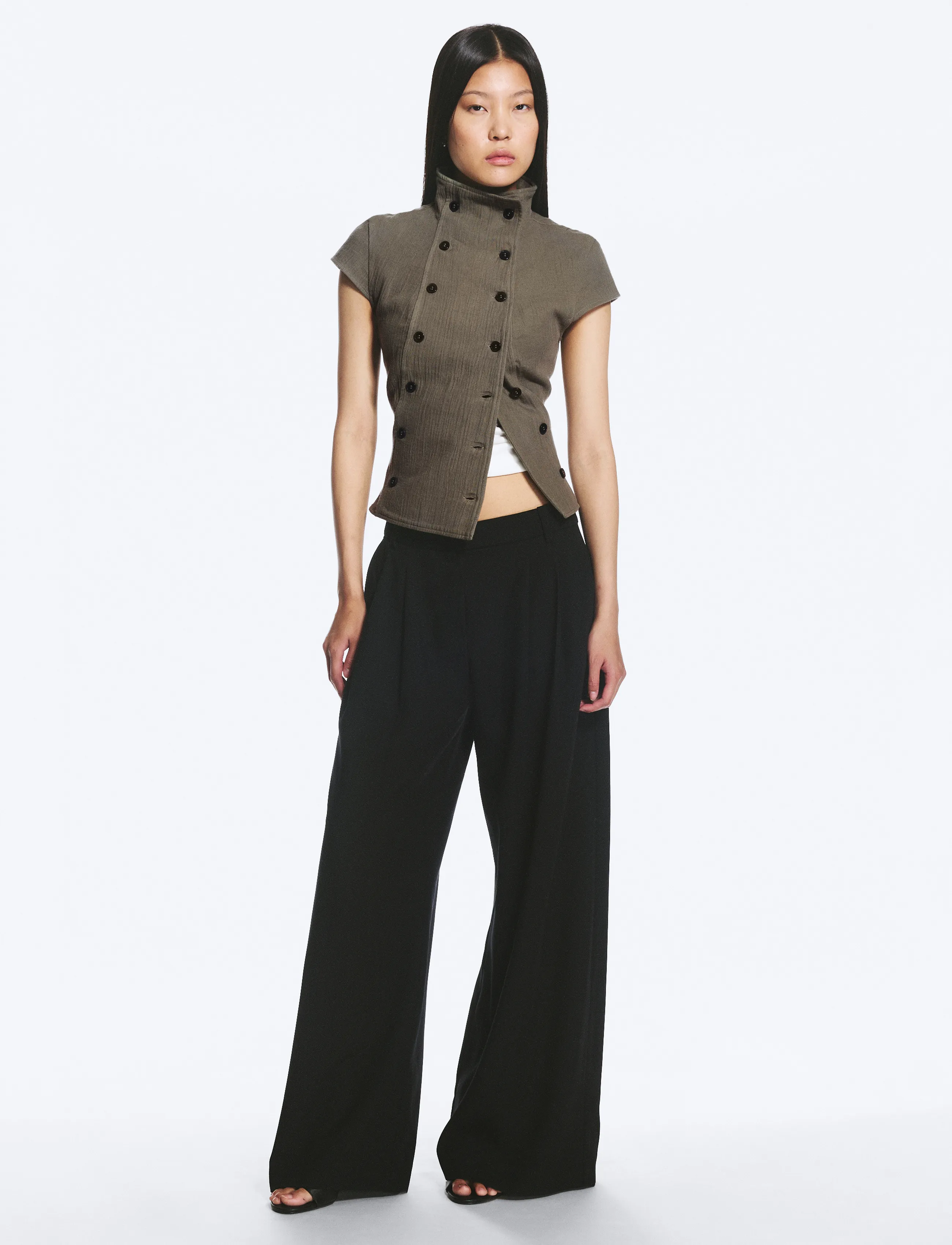Weekday Yuka Pleated Suiting Trousers - Habitbukser - BLACK / black