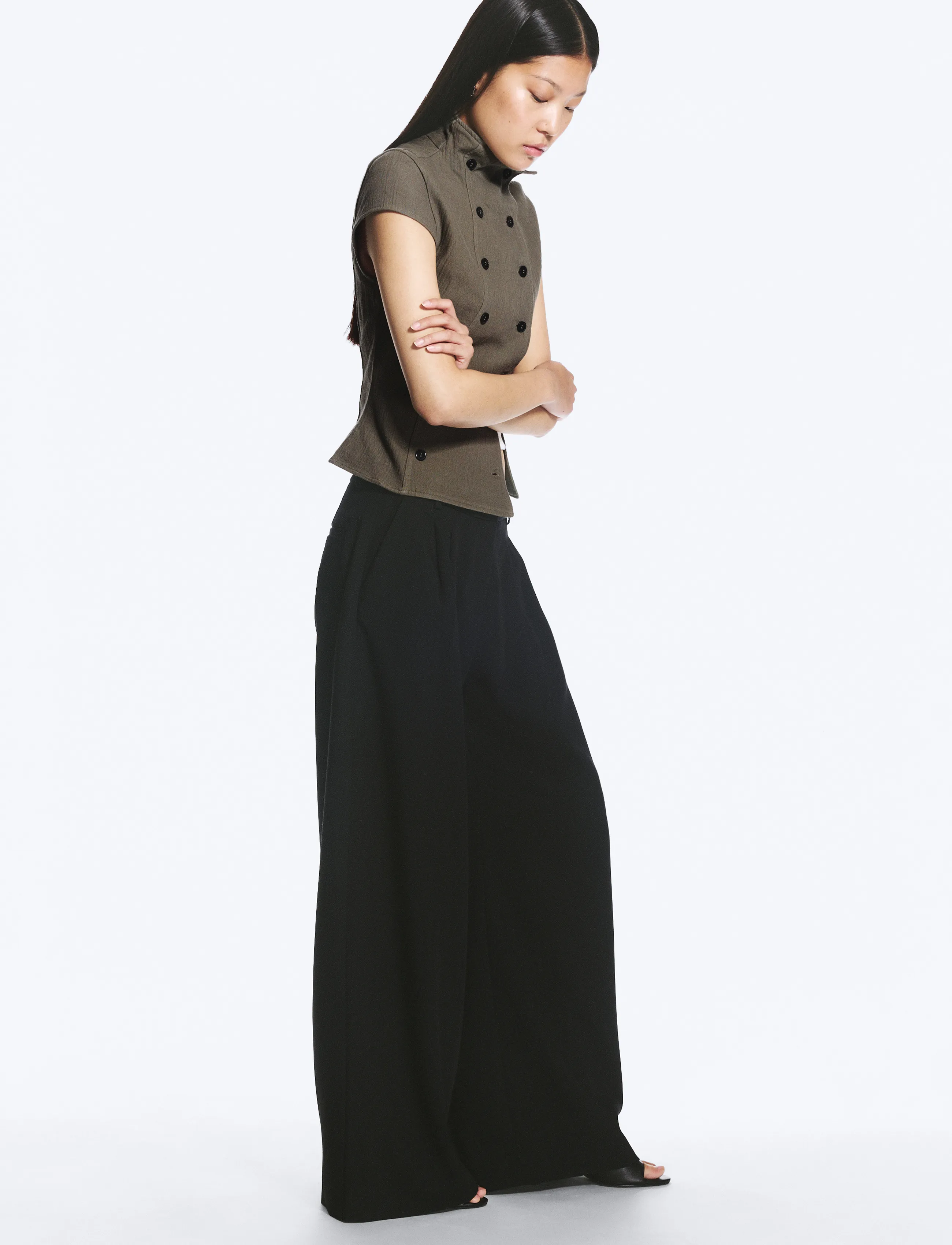 Weekday - Yuka Pleated Suiting Trousers - habitbukser - black - 2