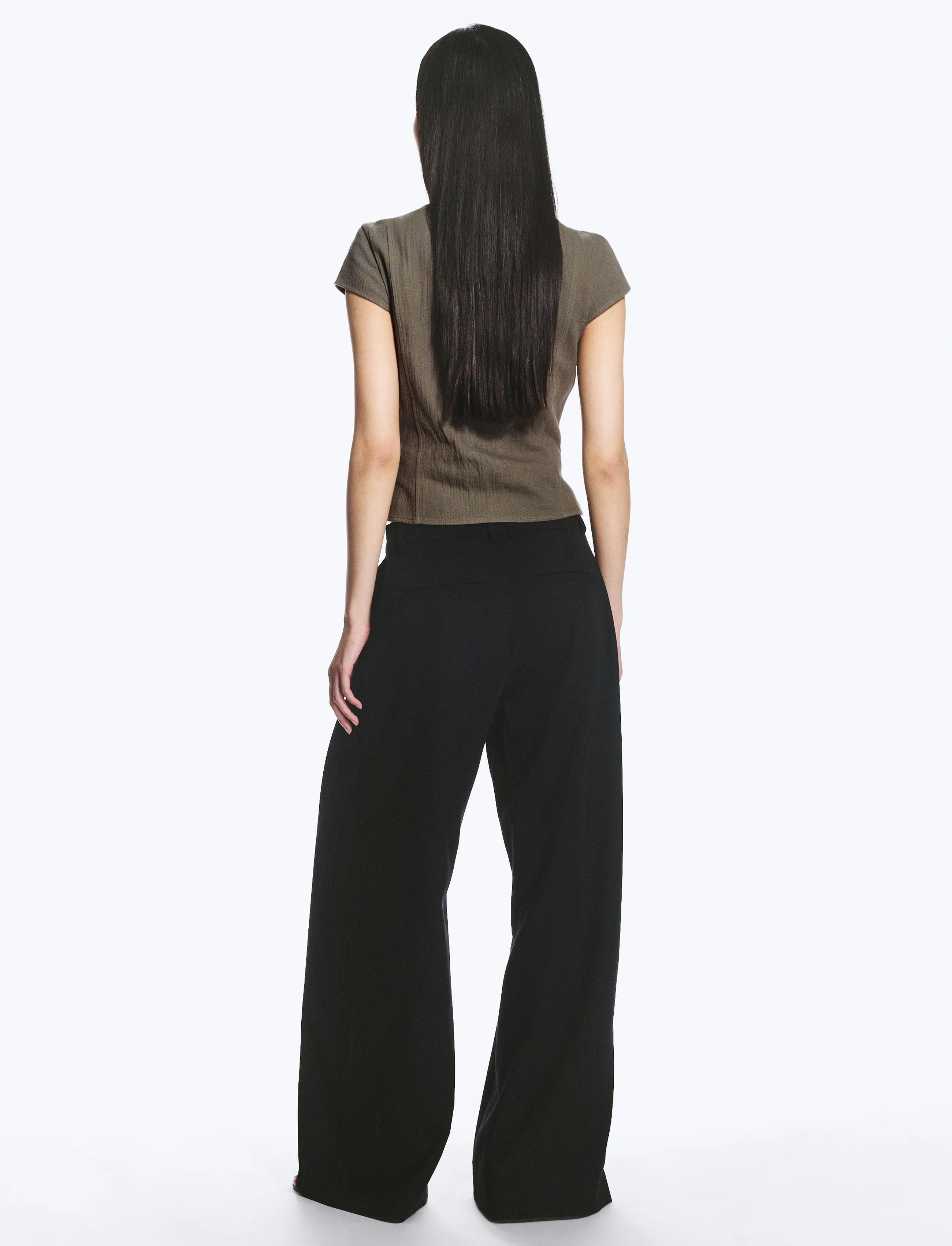 Weekday - Yuka Pleated Suiting Trousers - habitbukser - black - 4