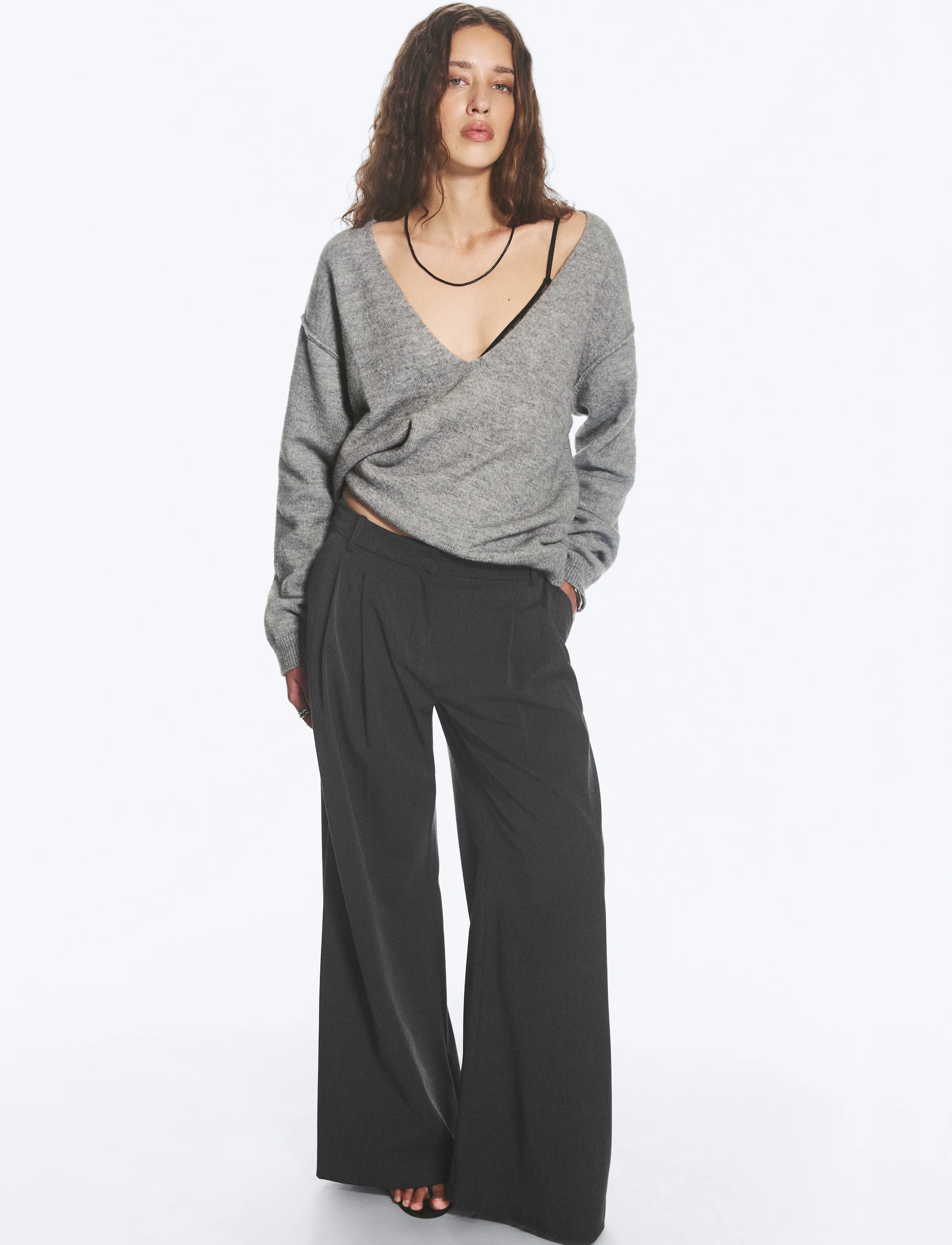 Weekday Yuka Pleated Suiting Trousers - Weekday - DARK GREY / grey