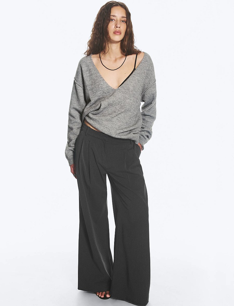 Weekday - Yuka Pleated Suiting Trousers - pidulikud püksid - dark grey - 0