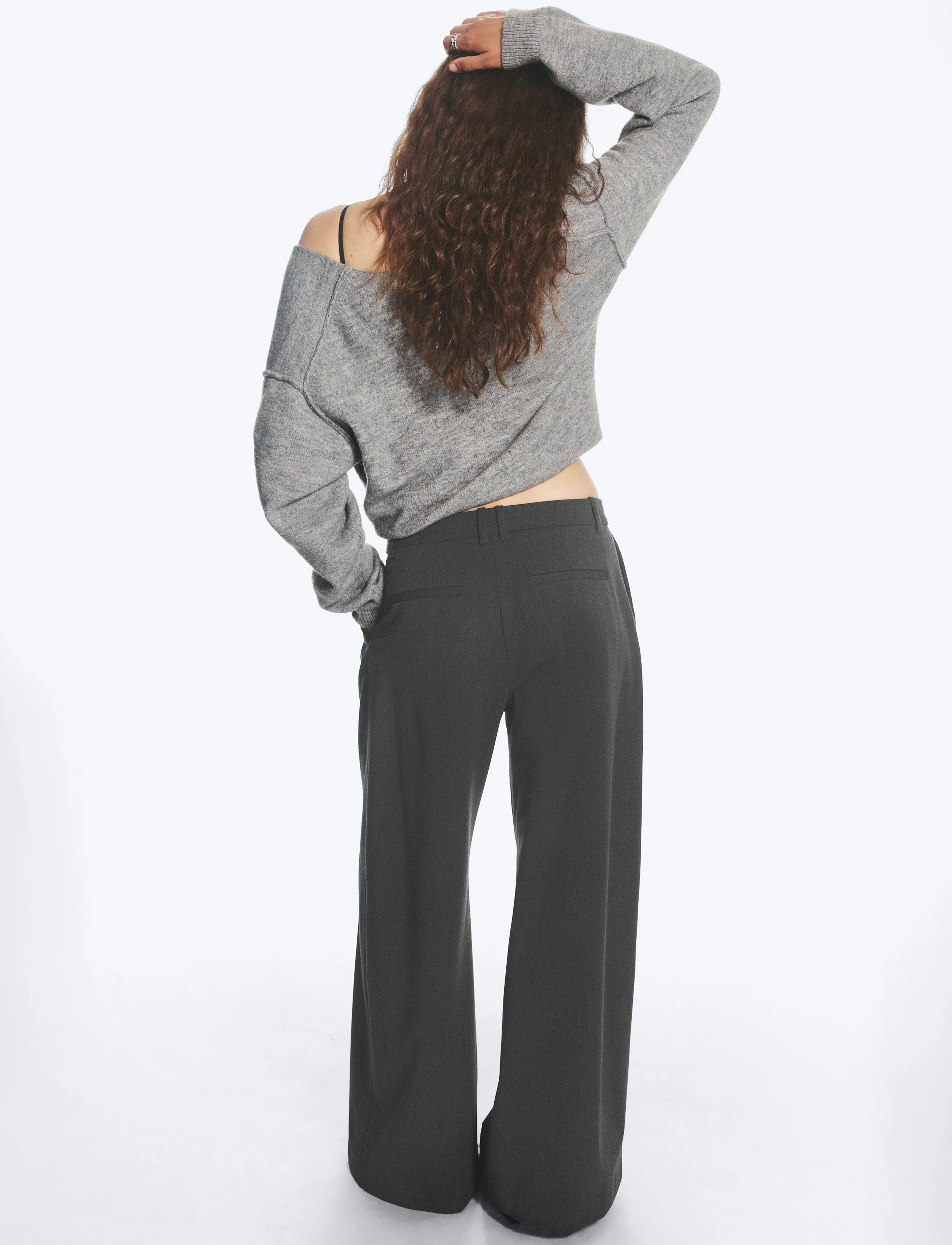 Weekday - Yuka Pleated Suiting Trousers - pidulikud püksid - dark grey - 5