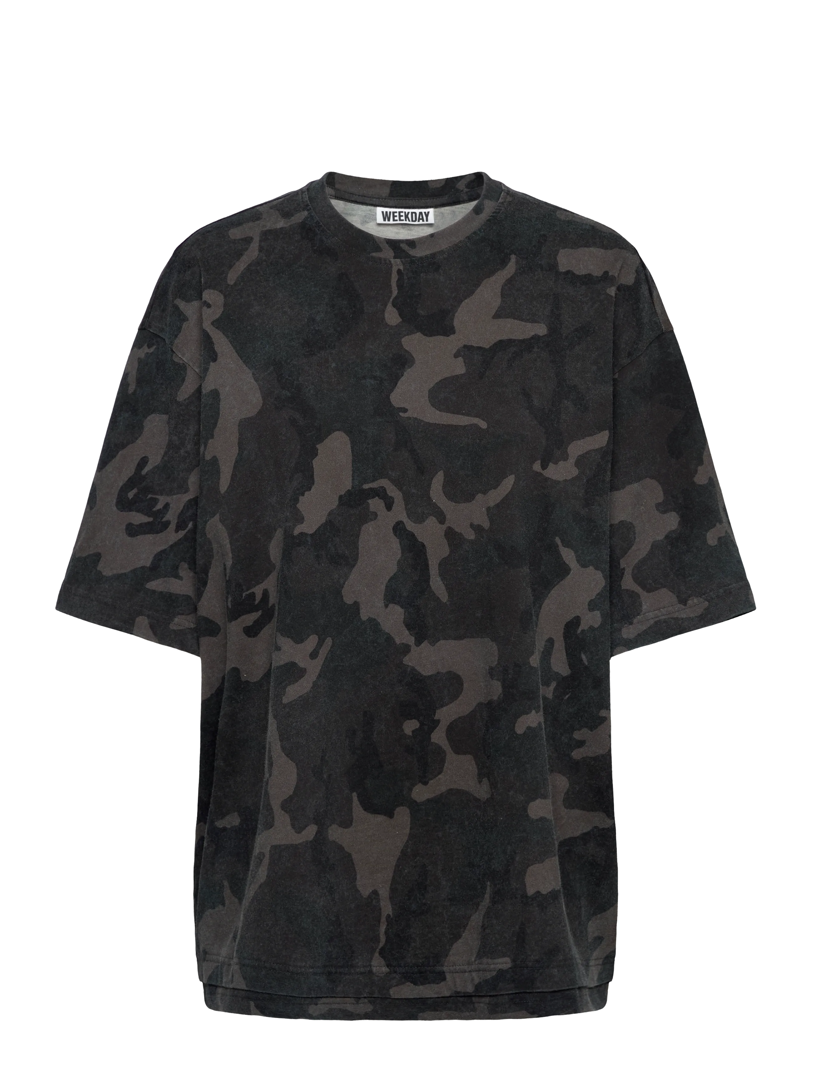 Weekday Oversized Printed Short-Sleeved T-Shirt, Kvinder, Oversized Camouflage T-shirt, Kakigrøn, Str: M