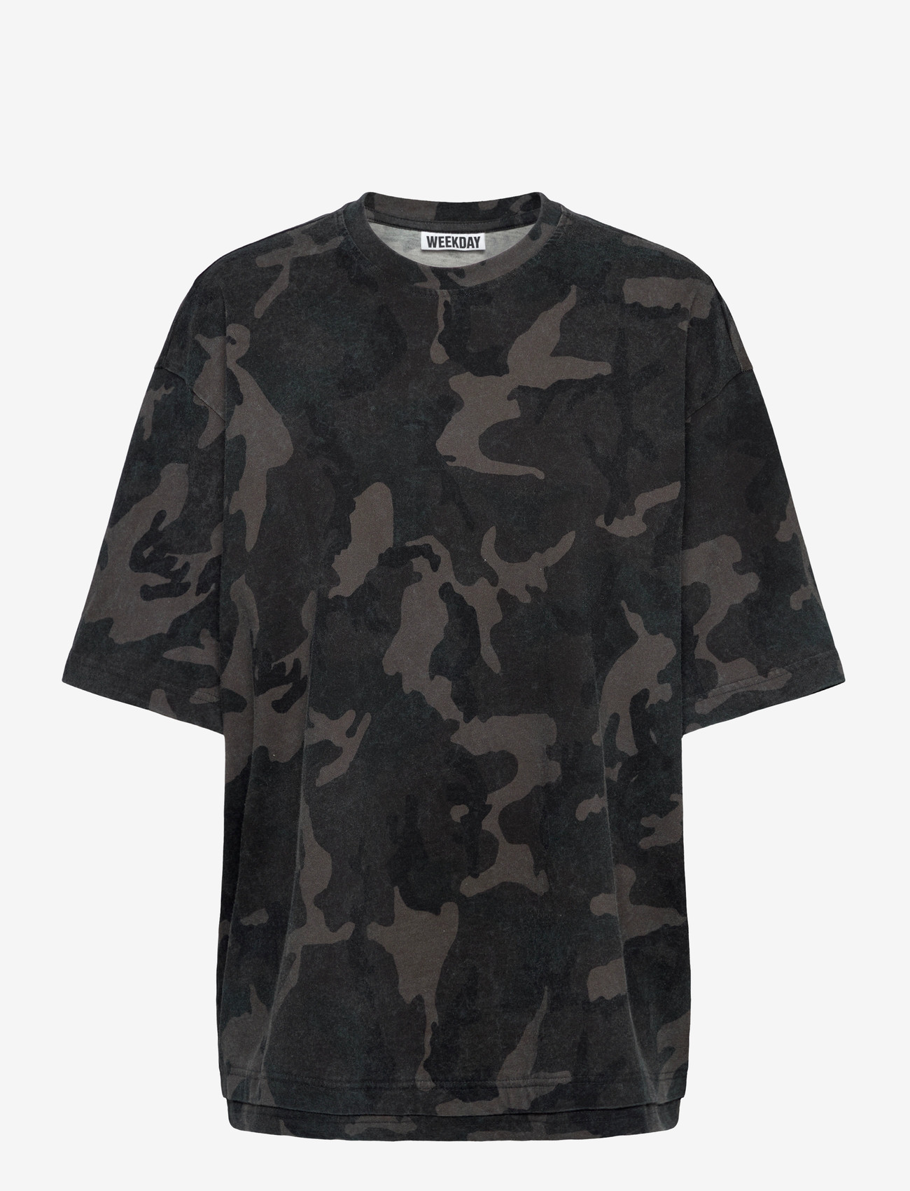 Weekday - Oversized Printed Short-Sleeved T-shirt - t-särgid - black camo - 0
