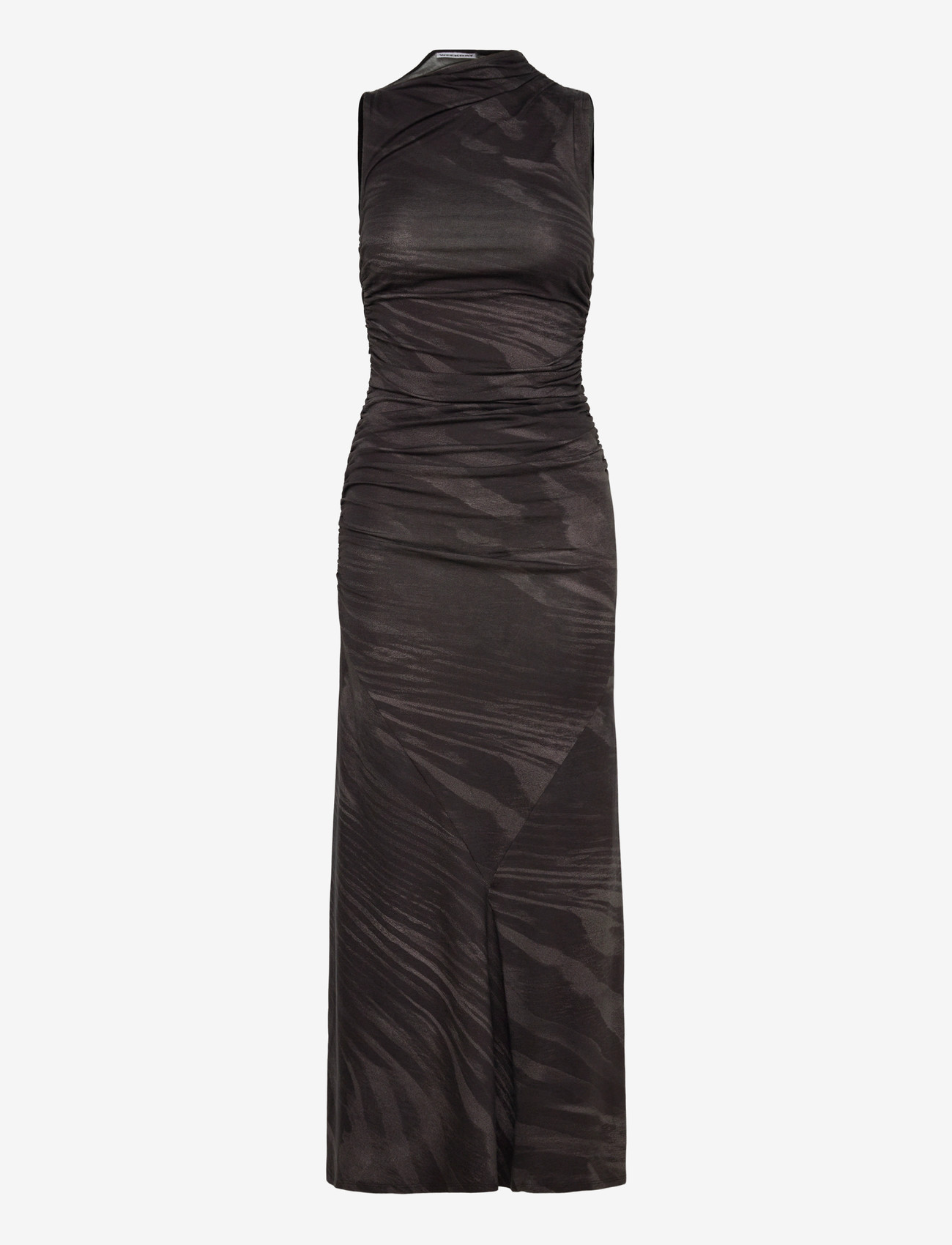 Weekday - Printed Maxi Dress - maxiklänningar - black - 0