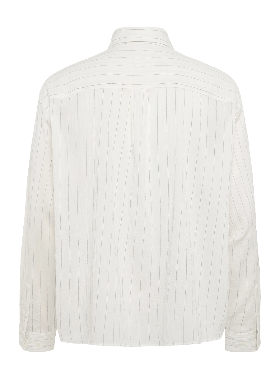 Weekday - Structured Long Sleeve Shirt - striped shirts - white dusty light - 1