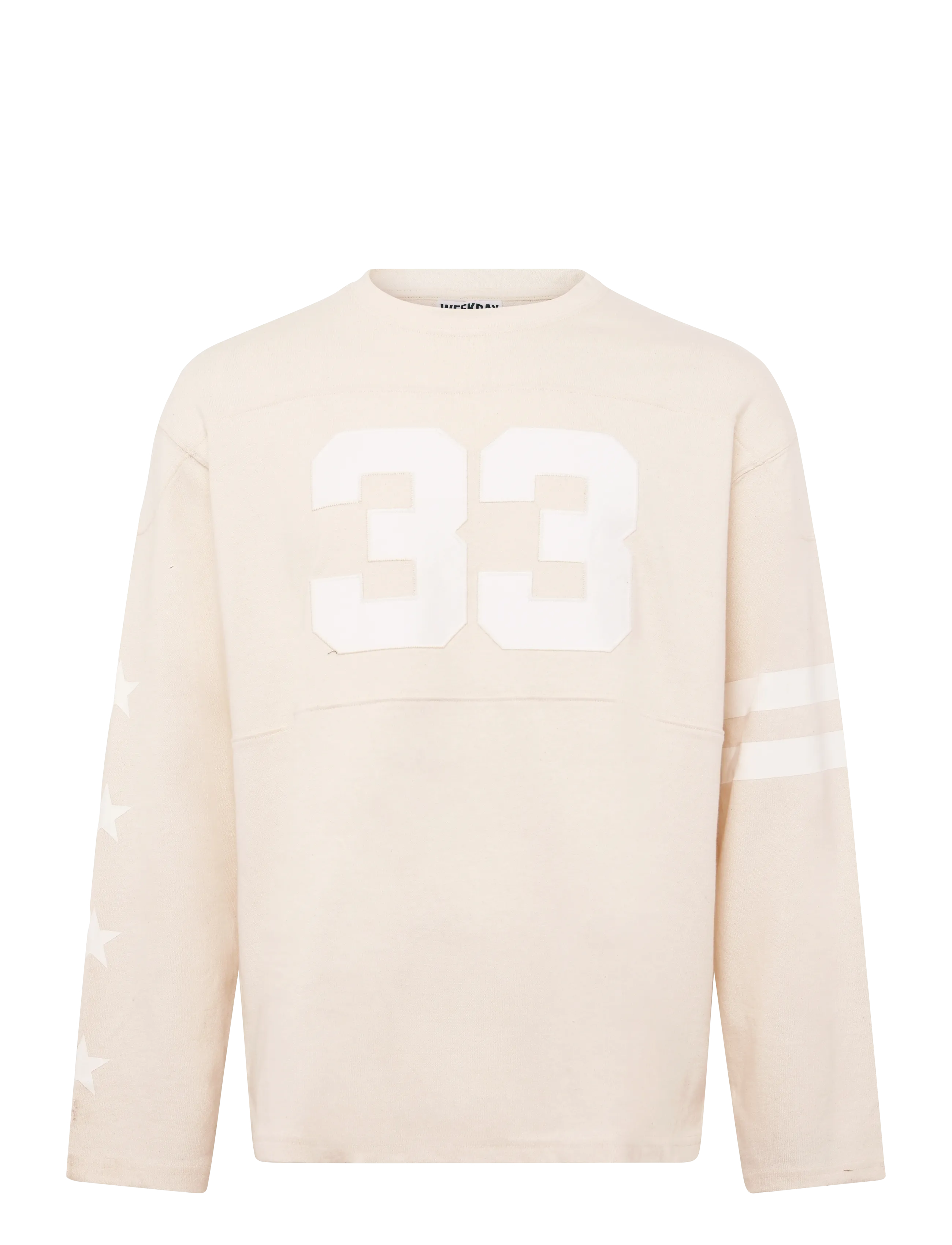 Weekday Loose Varsity Long Sleeve, XS, Sweatshirts & Hoodies, Creme - Sweatshirts, Männerswear