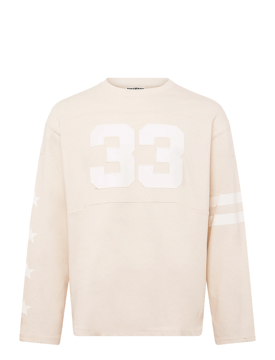 Weekday - Loose Varsity Long Sleeve - shop by occasion - off white - 0