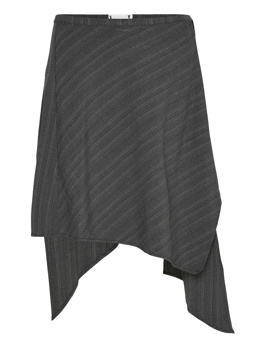 Weekday - Daphne Midi Wrap Skirt - wrap skirts - grey melange dark - 1