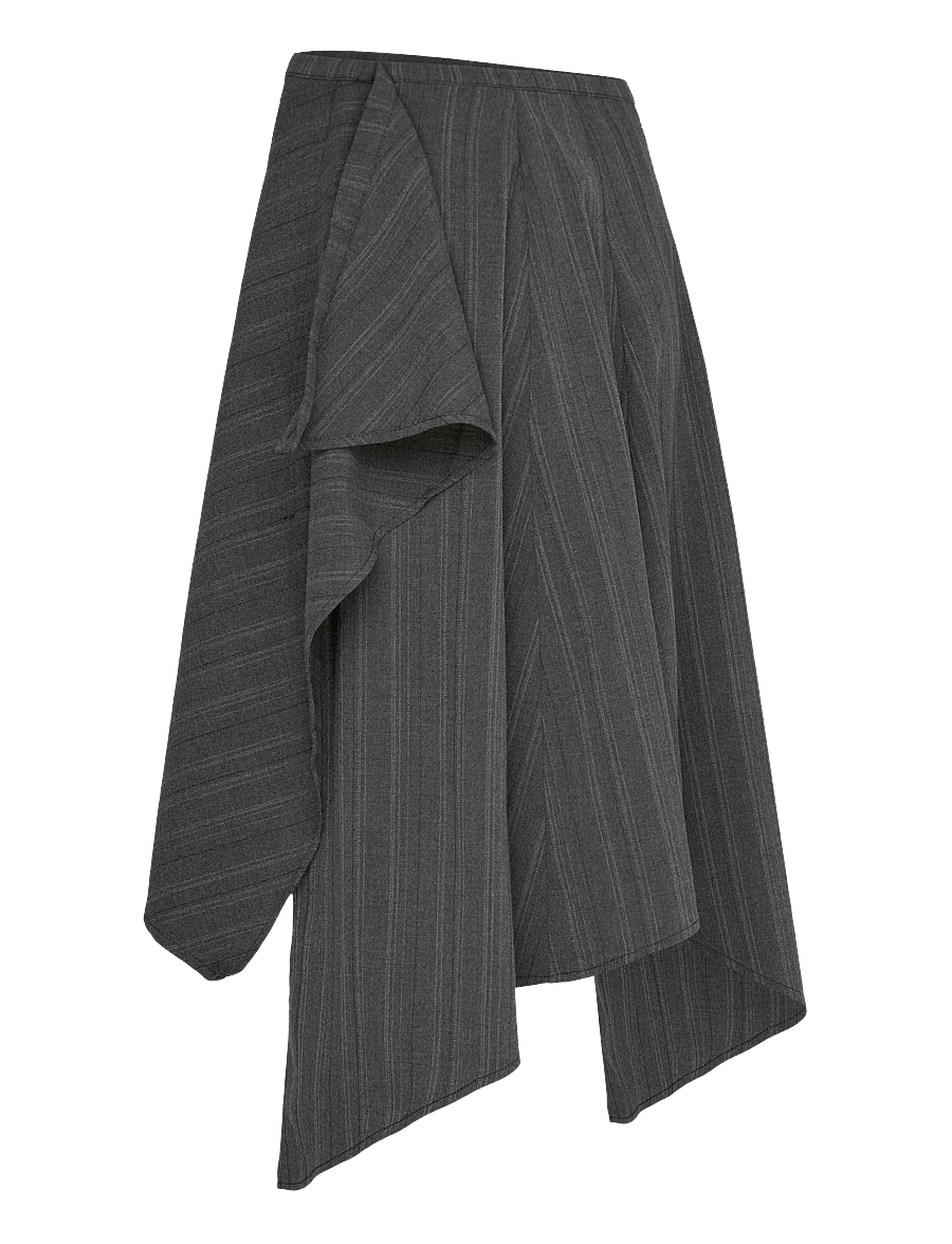 Weekday - Daphne Midi Wrap Skirt - wrap skirts - grey melange dark - 4
