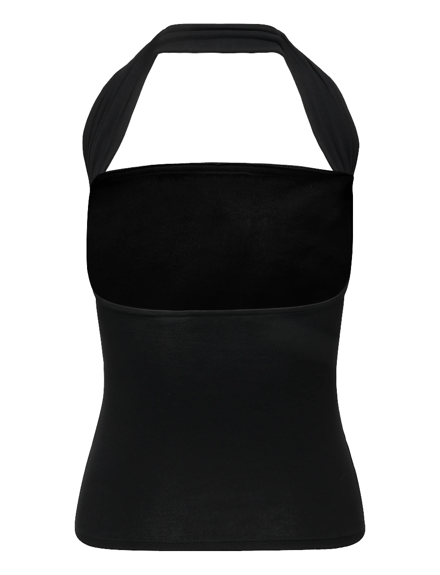 Weekday - Square Neck Halter Top - tanktops - black - 1