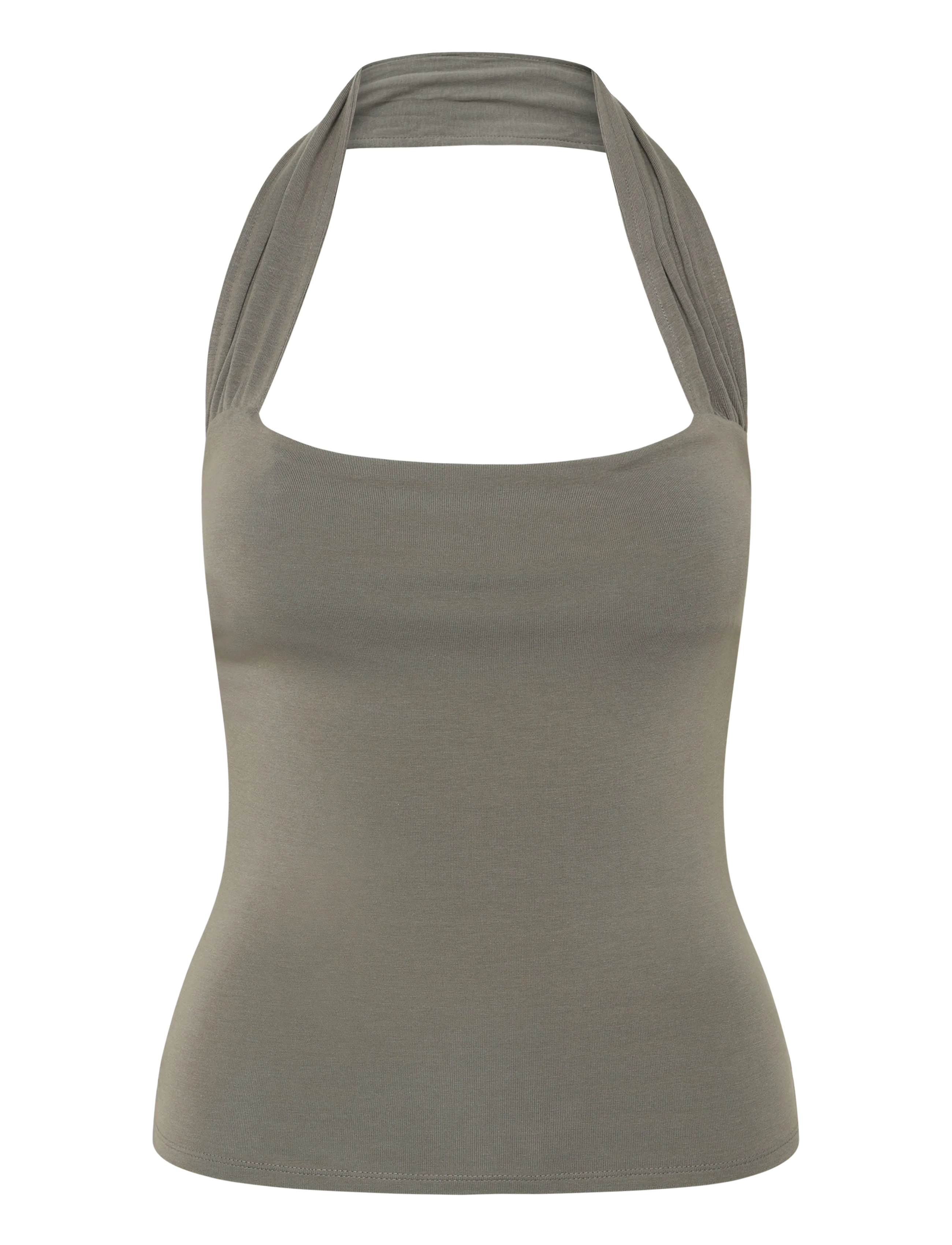 Weekday Square Neck Halter Top, Kvinder, Firkantet Hals Haltertop, Grå, Str: L