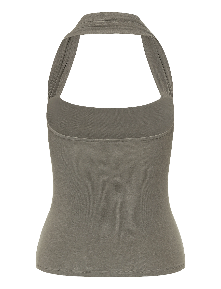 Weekday - Square Neck Halter Top - Ärmellose tops - mole grey - 1
