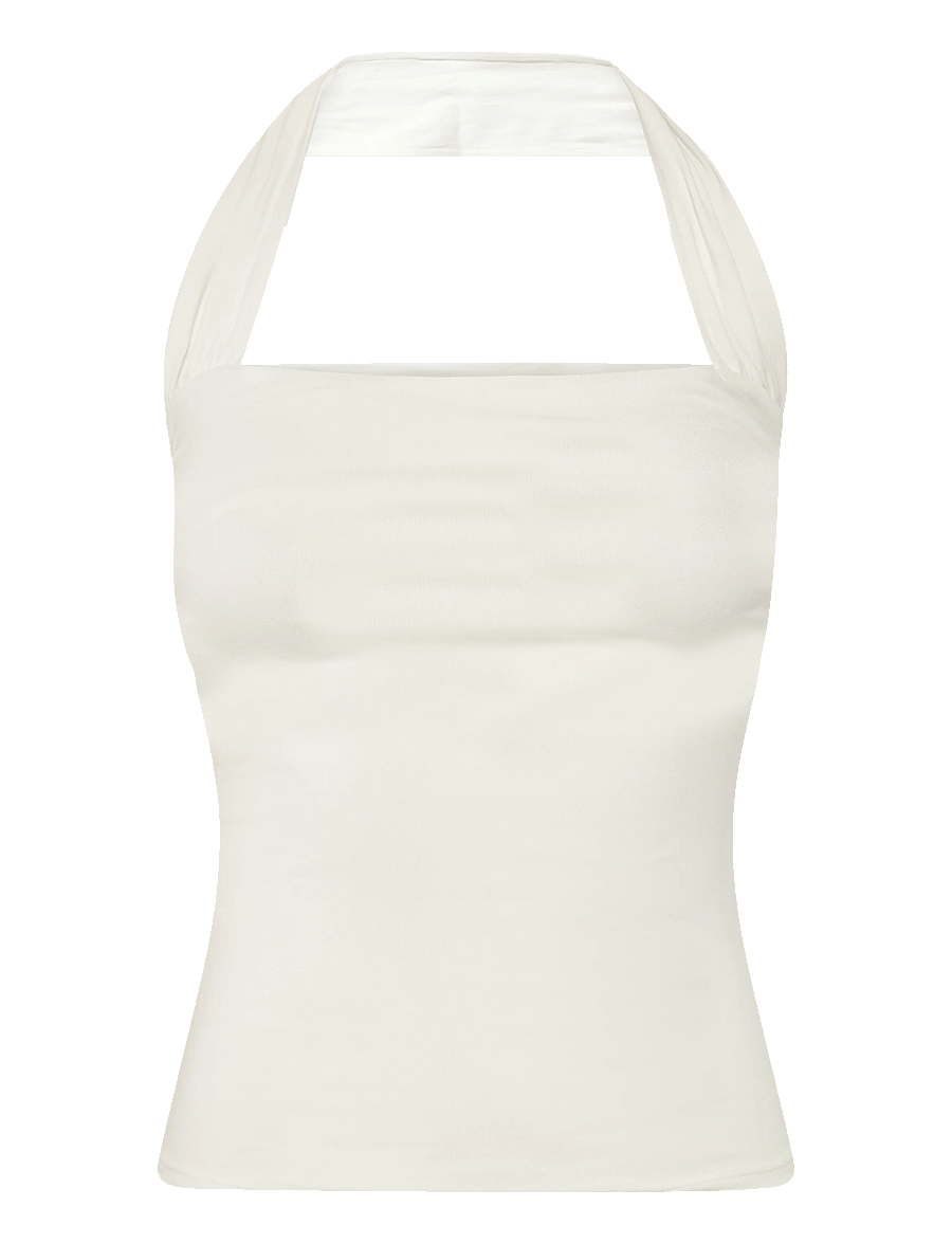 Weekday - Square Neck Halter Top - tanktops - off white - 0