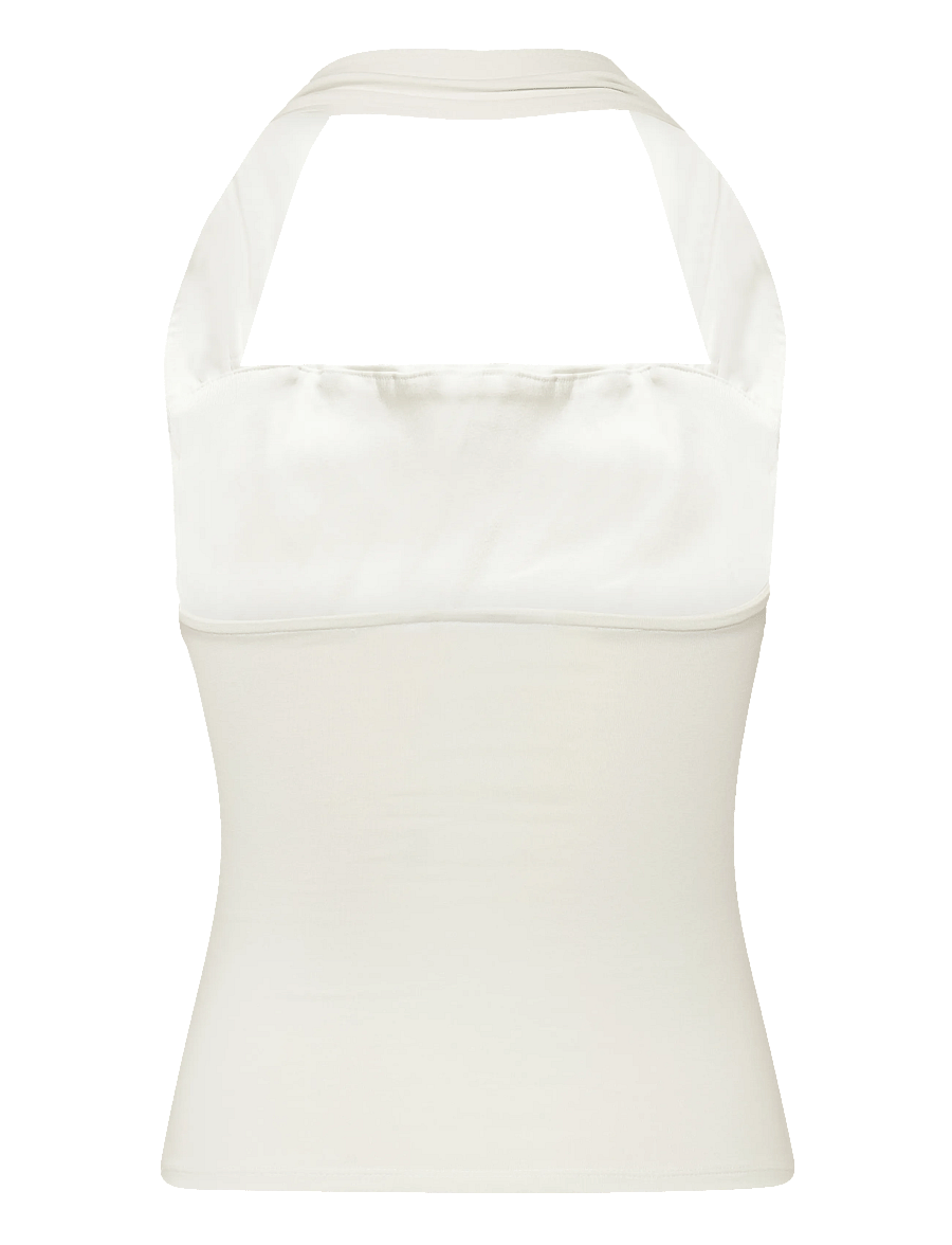 Weekday - Square Neck Halter Top - tanktops - off white - 1