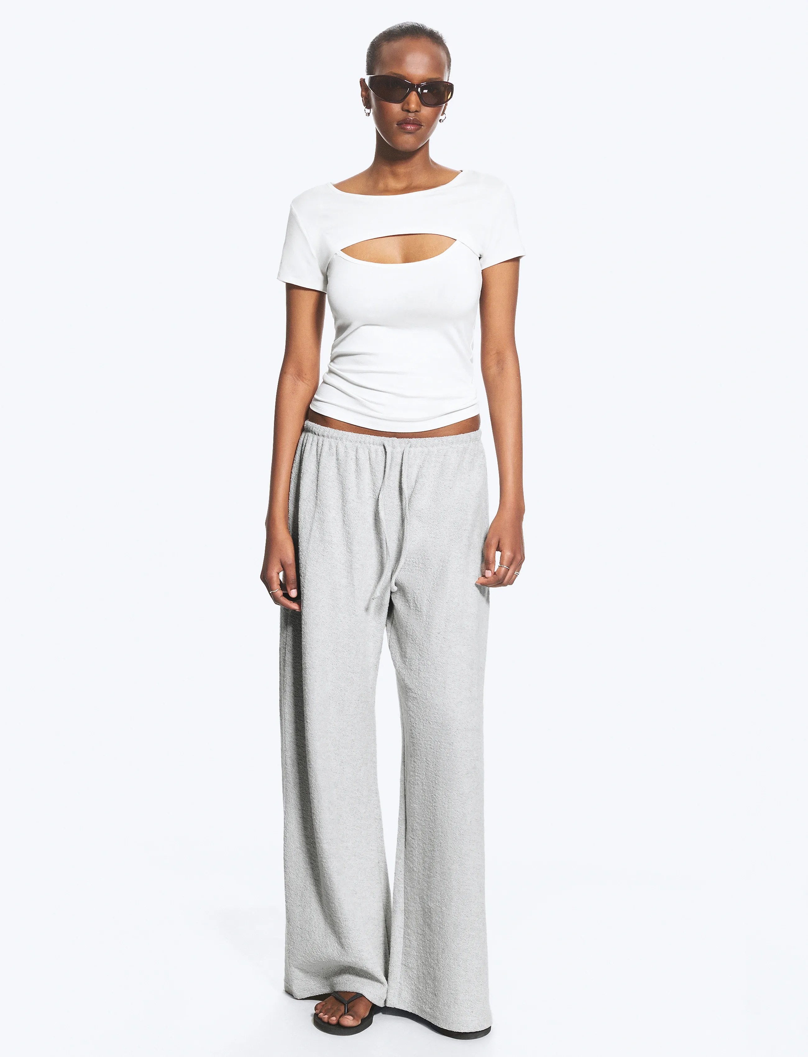 Weekday Turned Terry Trousers, M, Grey, Underdele > Joggingbukser, Dame
