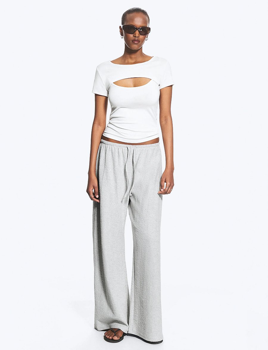 Weekday - Turned Terry Trousers - mados tendencijos - grey melange - 0