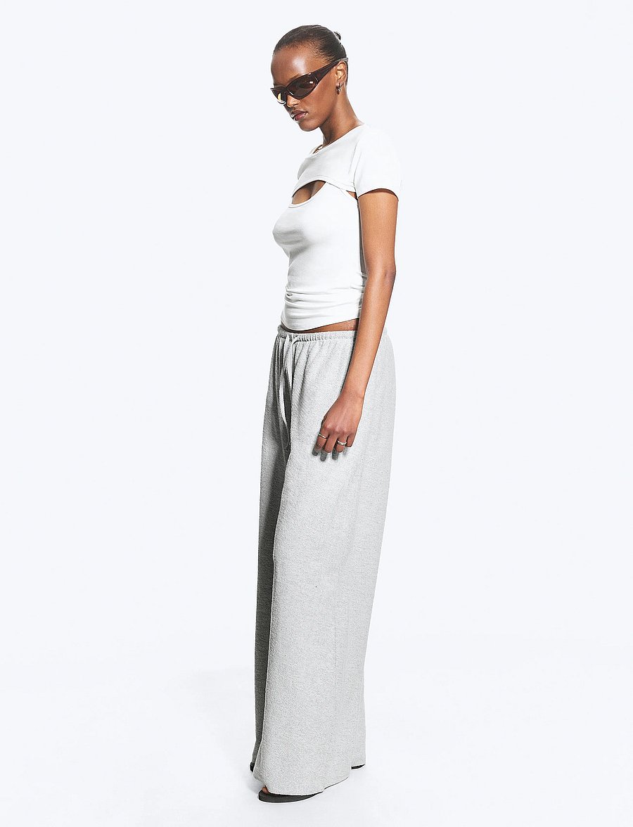 Weekday - Turned Terry Trousers - mados tendencijos - grey melange - 4