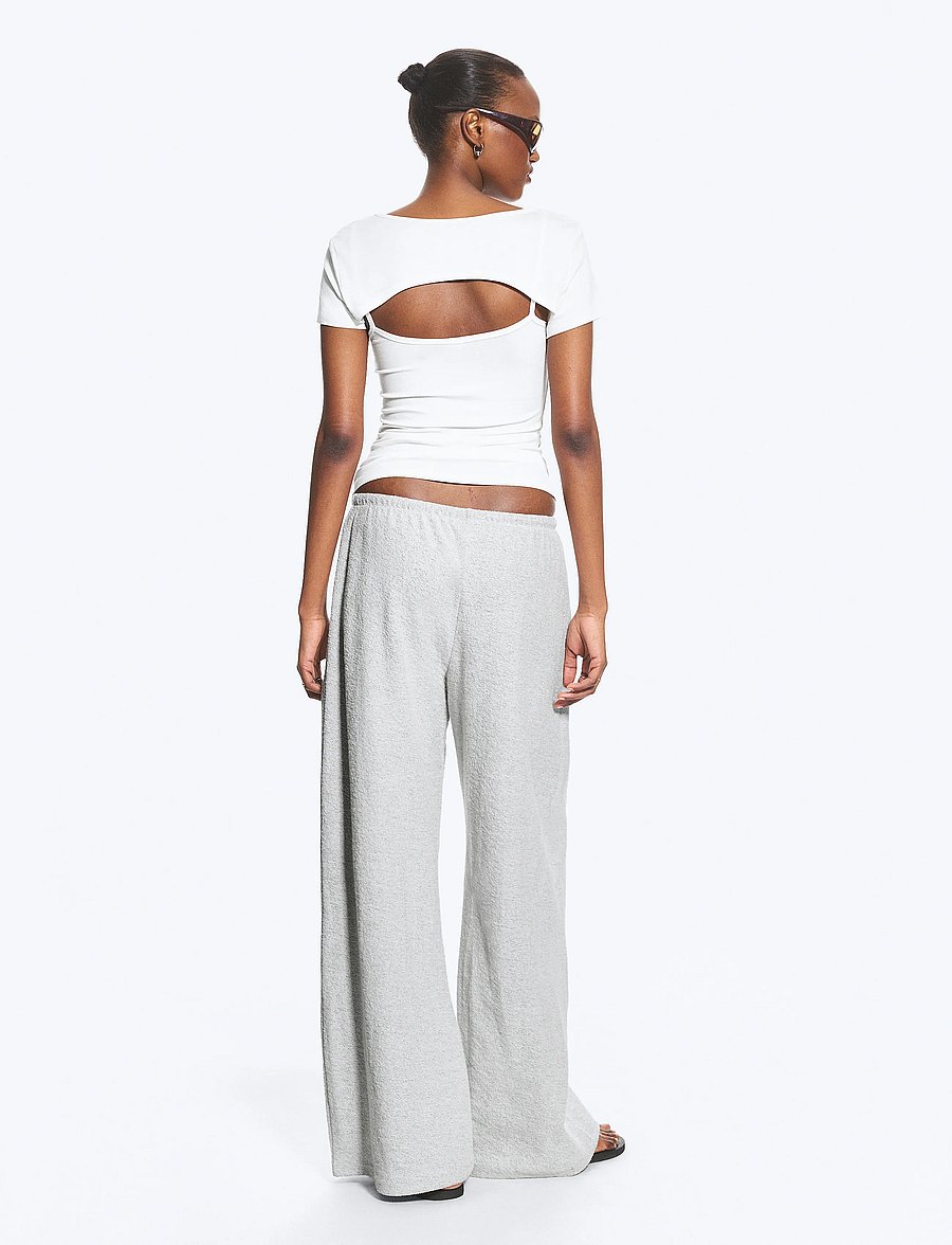Weekday - Turned Terry Trousers - mados tendencijos - grey melange - 5
