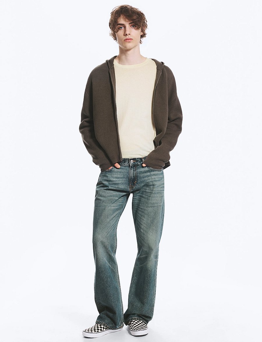 Weekday - Sky Low Bootcut Jeans - normale jeans - grid blue - 0