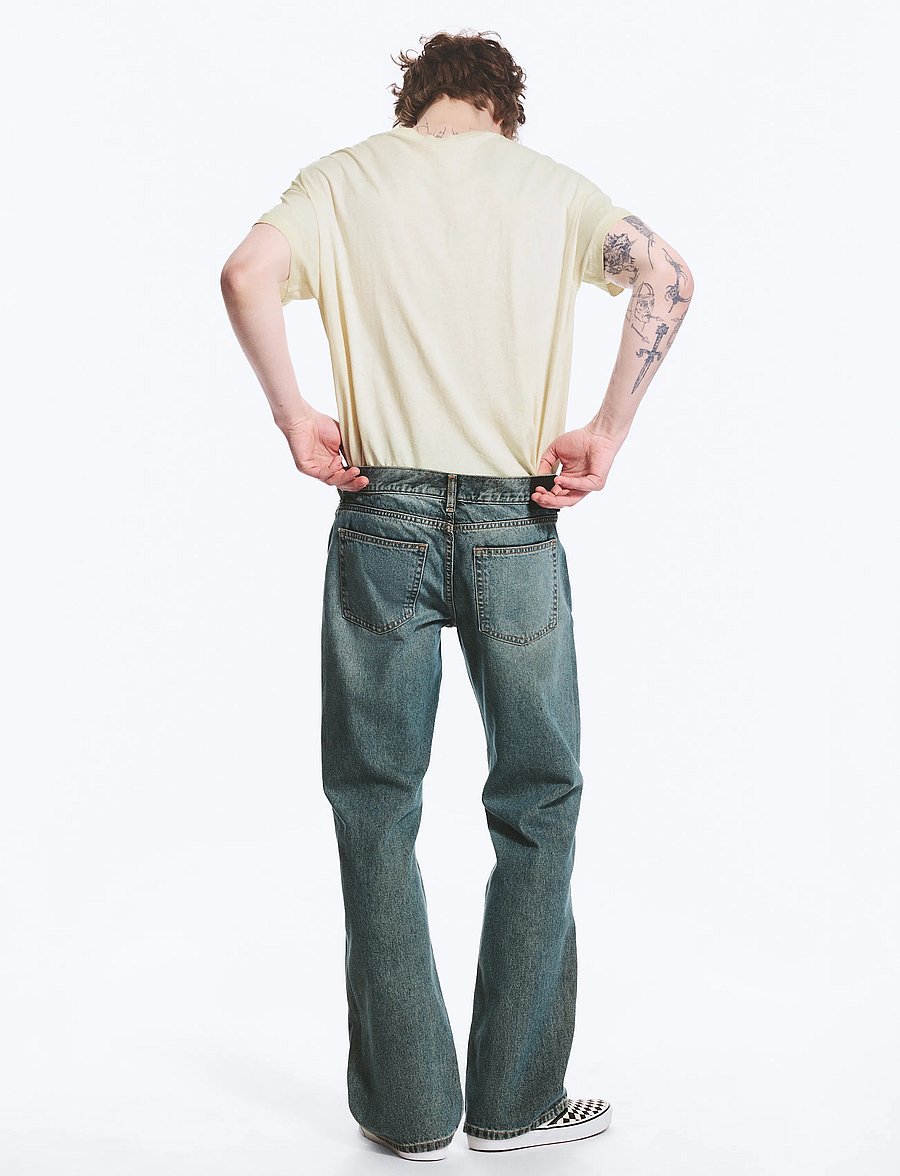 Weekday - Sky Low Bootcut Jeans - normale jeans - grid blue - 4