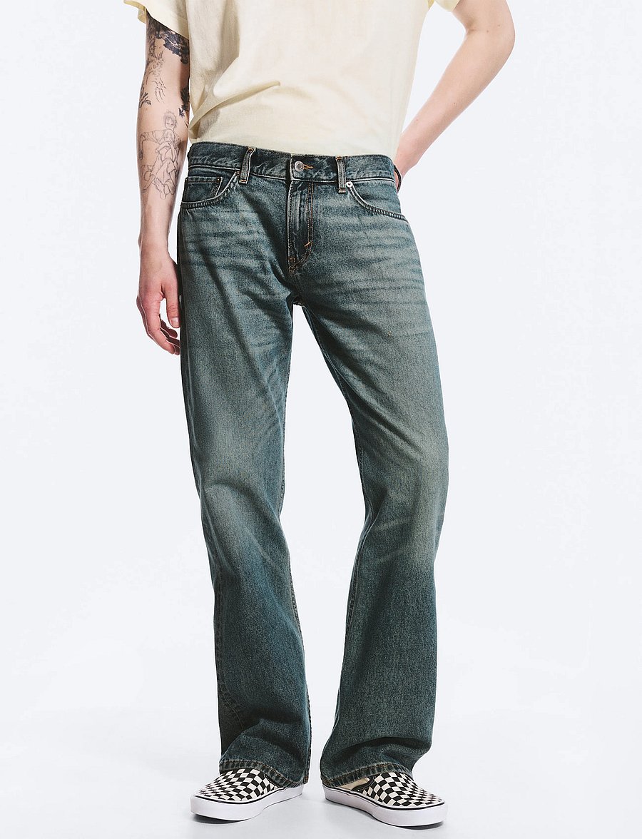Weekday - Sky Low Bootcut Jeans - normale jeans - grid blue - 5