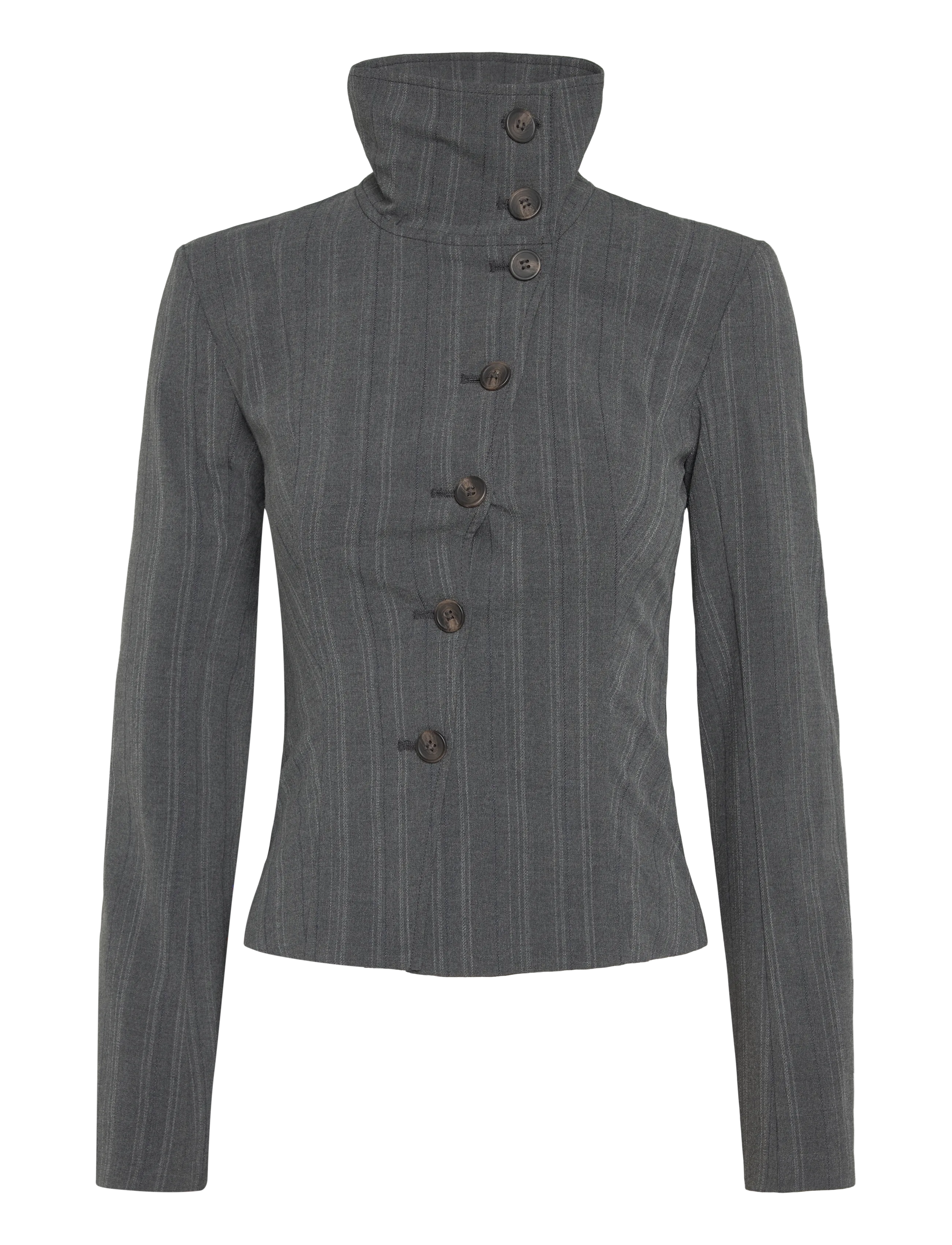 Weekday Eryn longsleeve jacket - Vardagsstil - DARK GREY MELANGE STRIPE / grey