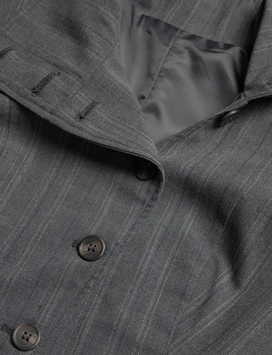 Weekday - Eryn longsleeve jacket - lühikesed pintsakud - dark grey melange stripe - 2
