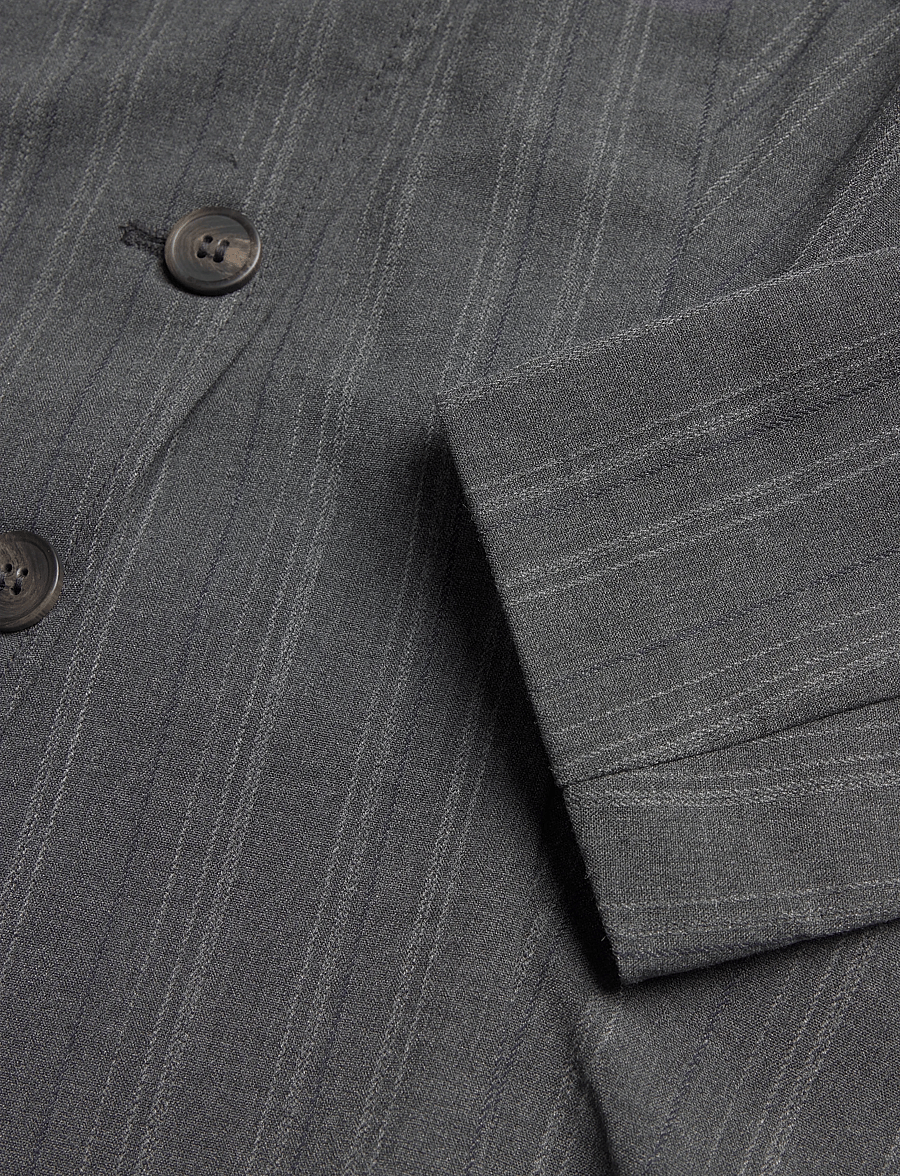 Weekday - Eryn longsleeve jacket - lühikesed pintsakud - dark grey melange stripe - 3