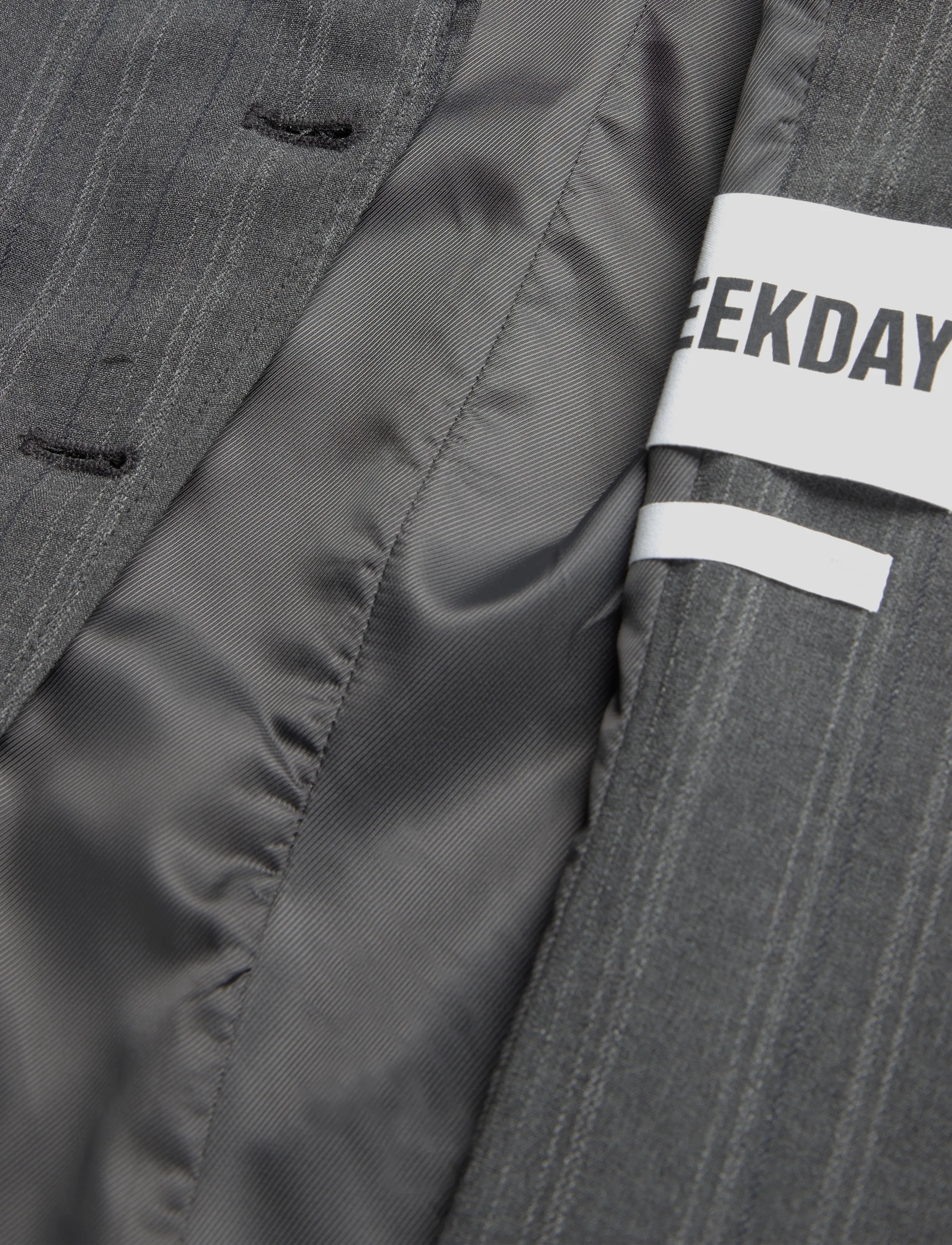 Weekday - Eryn longsleeve jacket - korta kavajer - dark grey melange stripe - 4