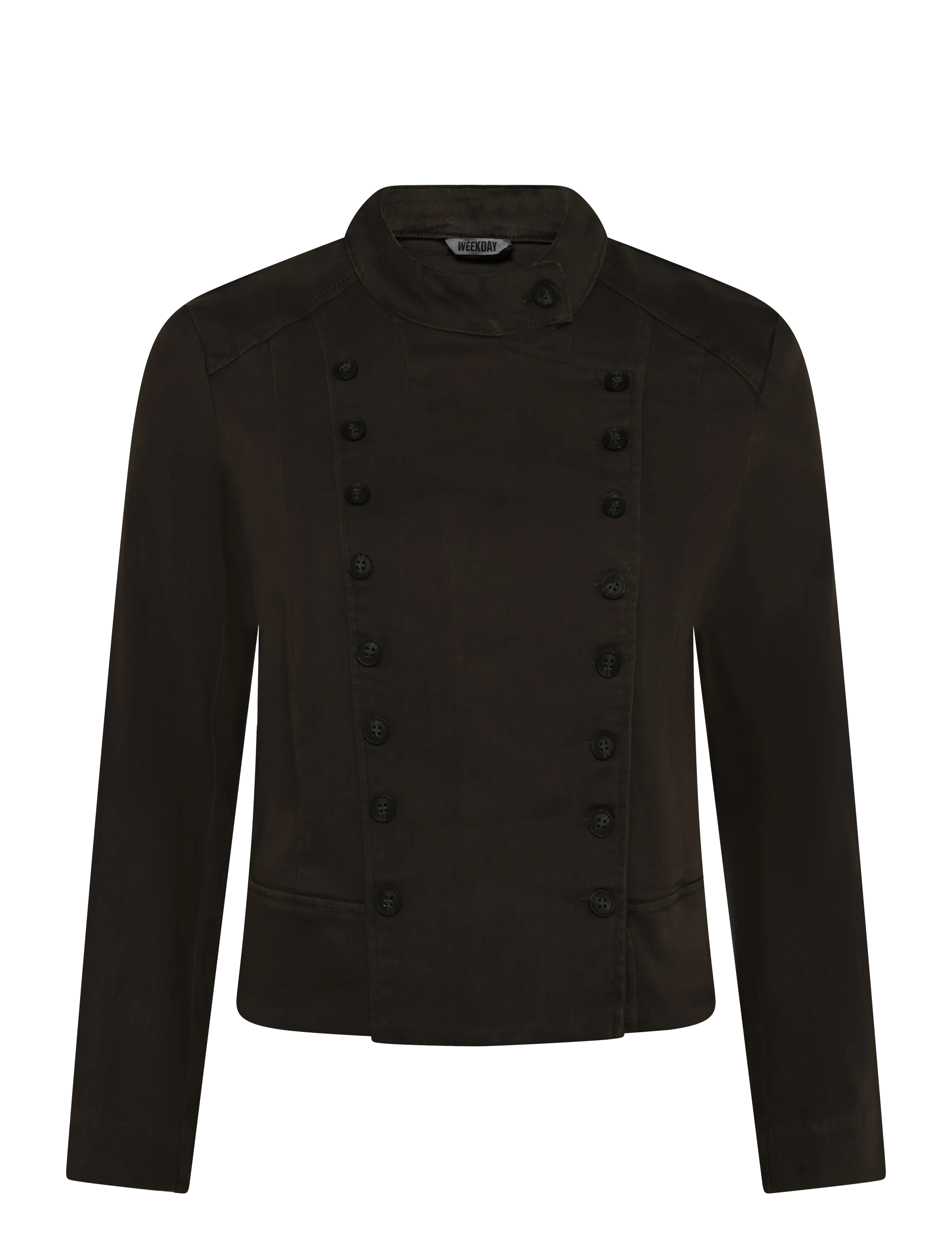 Weekday Double breasted top jacket - Spring jackets - DARK KHAKI GREEN / khaki/green