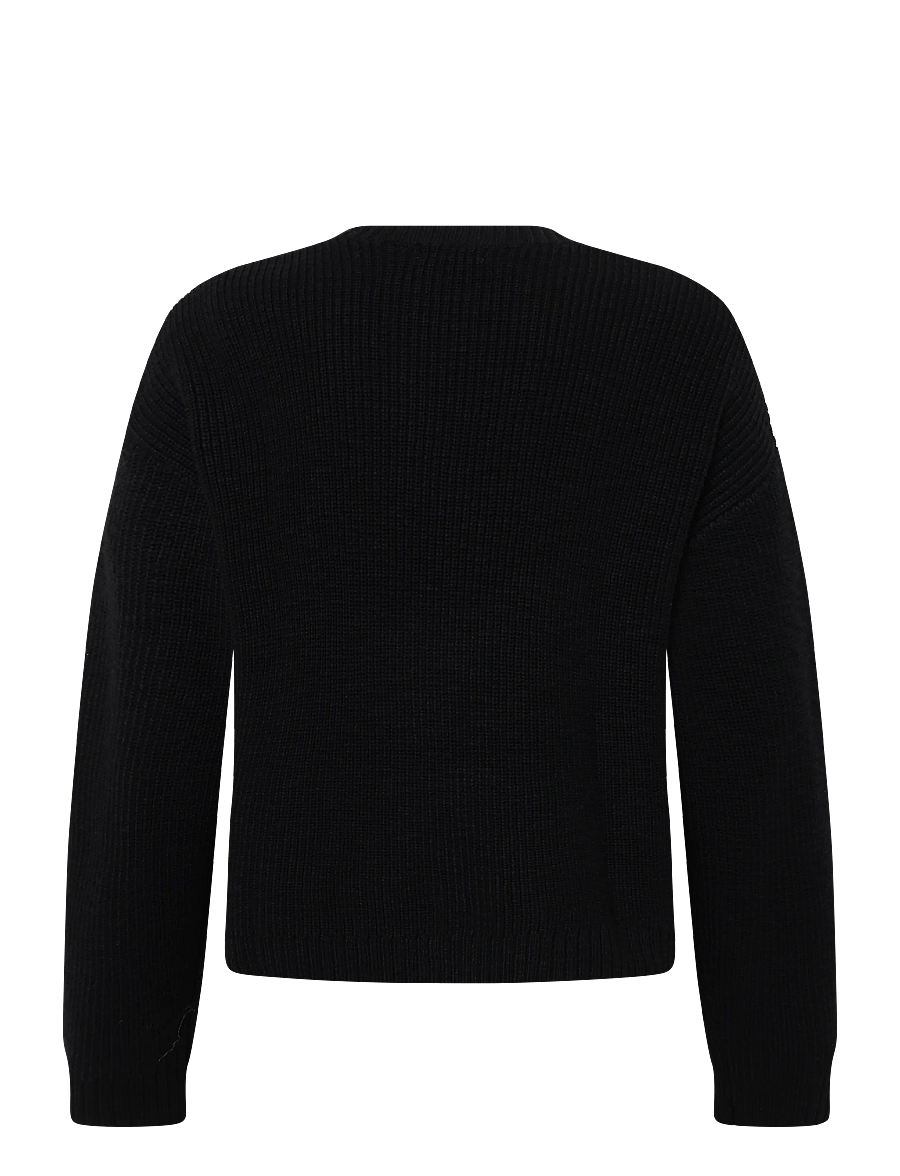 Weekday - Relaxed Cotton Jumper - rundhals - black - 1